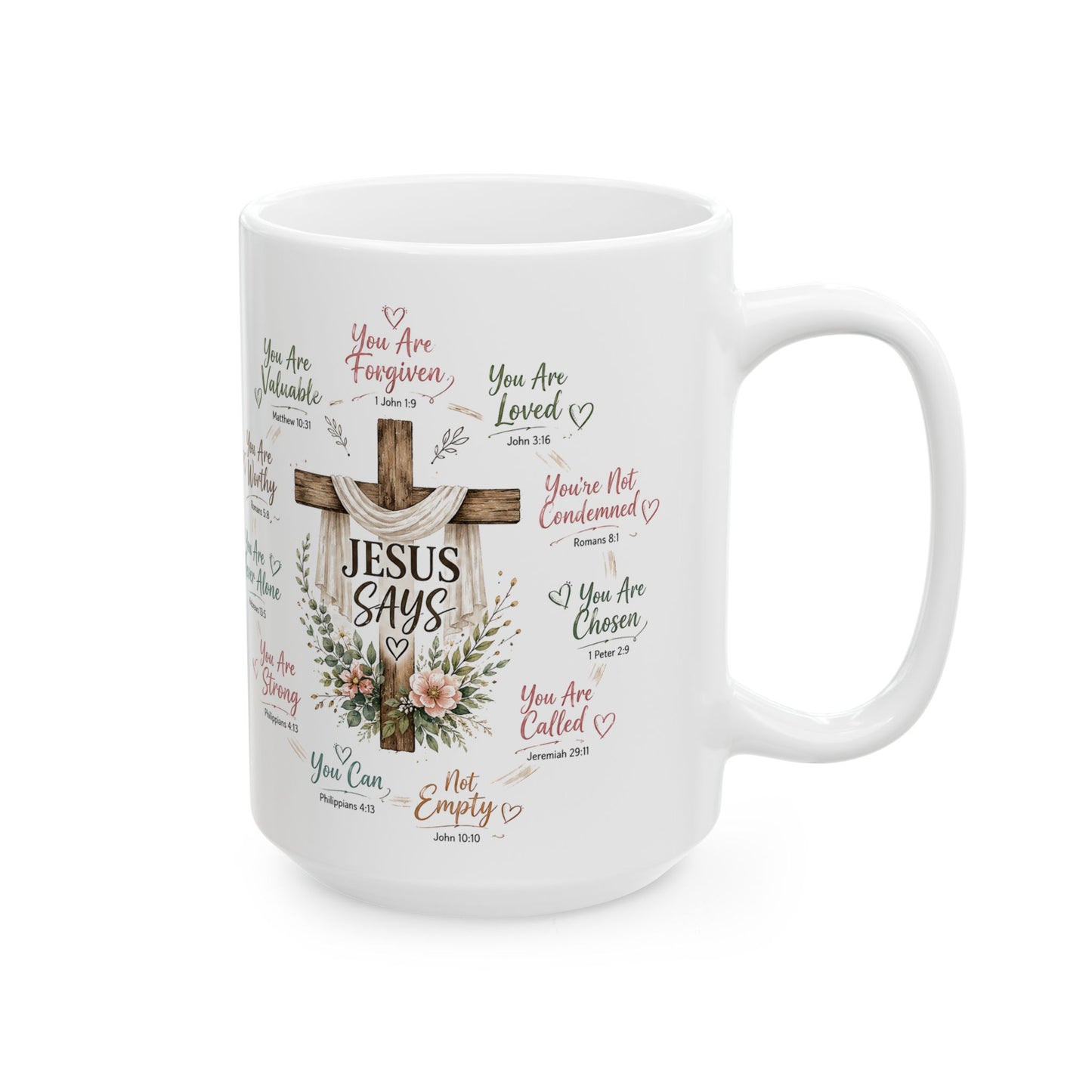 Encouraging Scripture Quotes Mug | Religious Inspirational Ceramic Mug