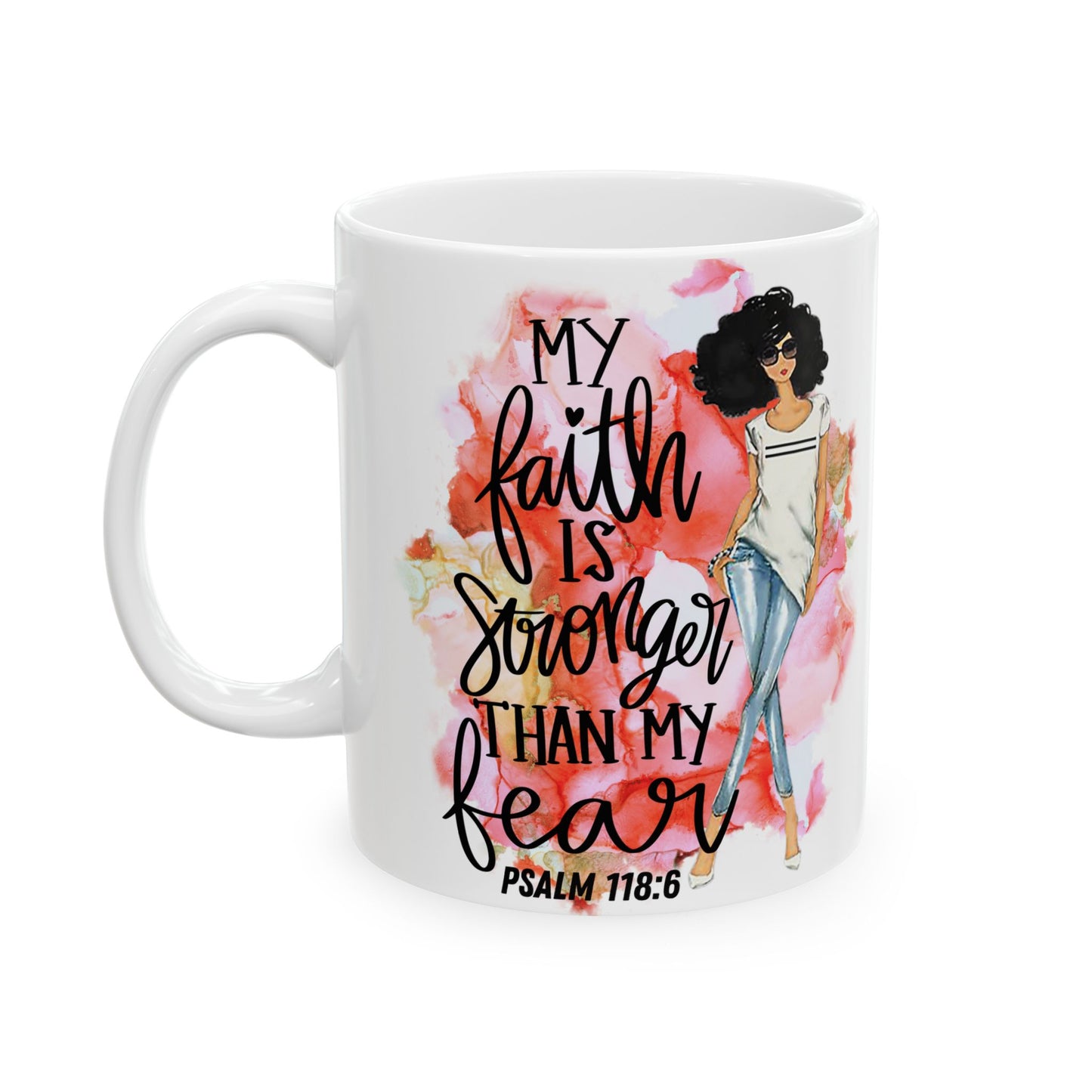 Inspirational Afro Chic Ceramic Mug — “My Kind of Beautiful” Floral Coffee Cup (11oz/15oz)