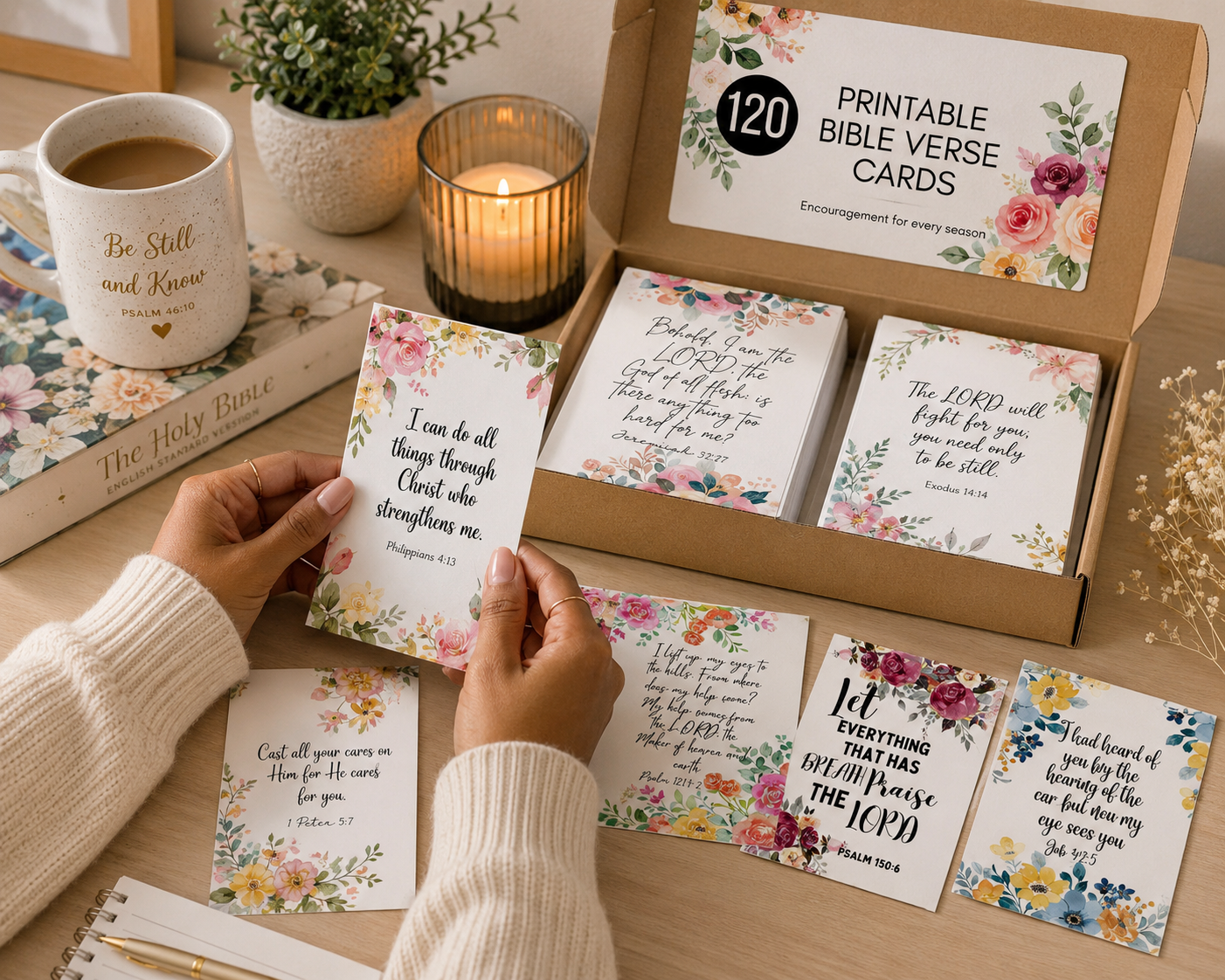 120 Inspirational Bible Verse Cards, Prayer Board Cards | Vision Board