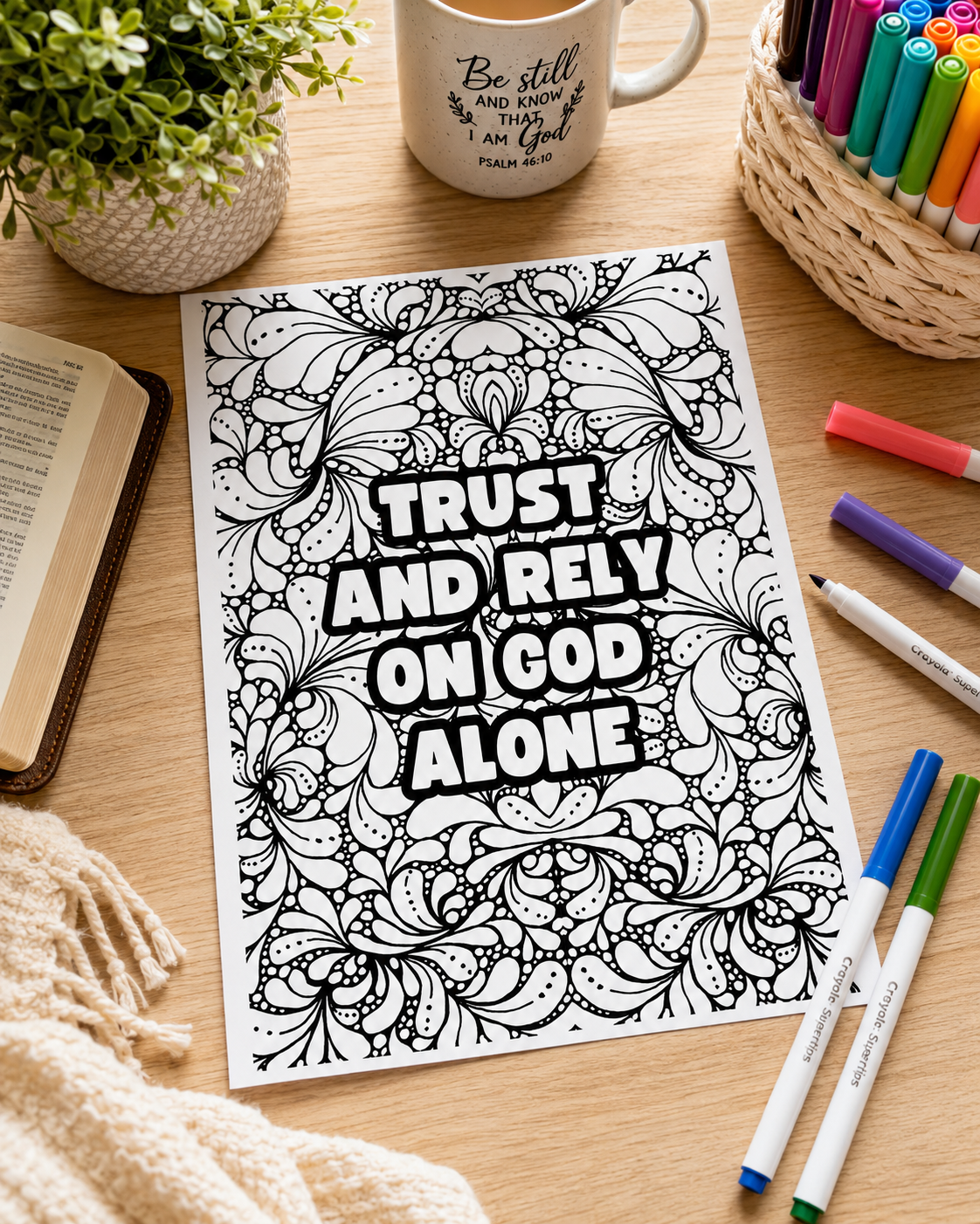 Tranquil Moments: A Christian Stress Relief Coloring Book for Adults