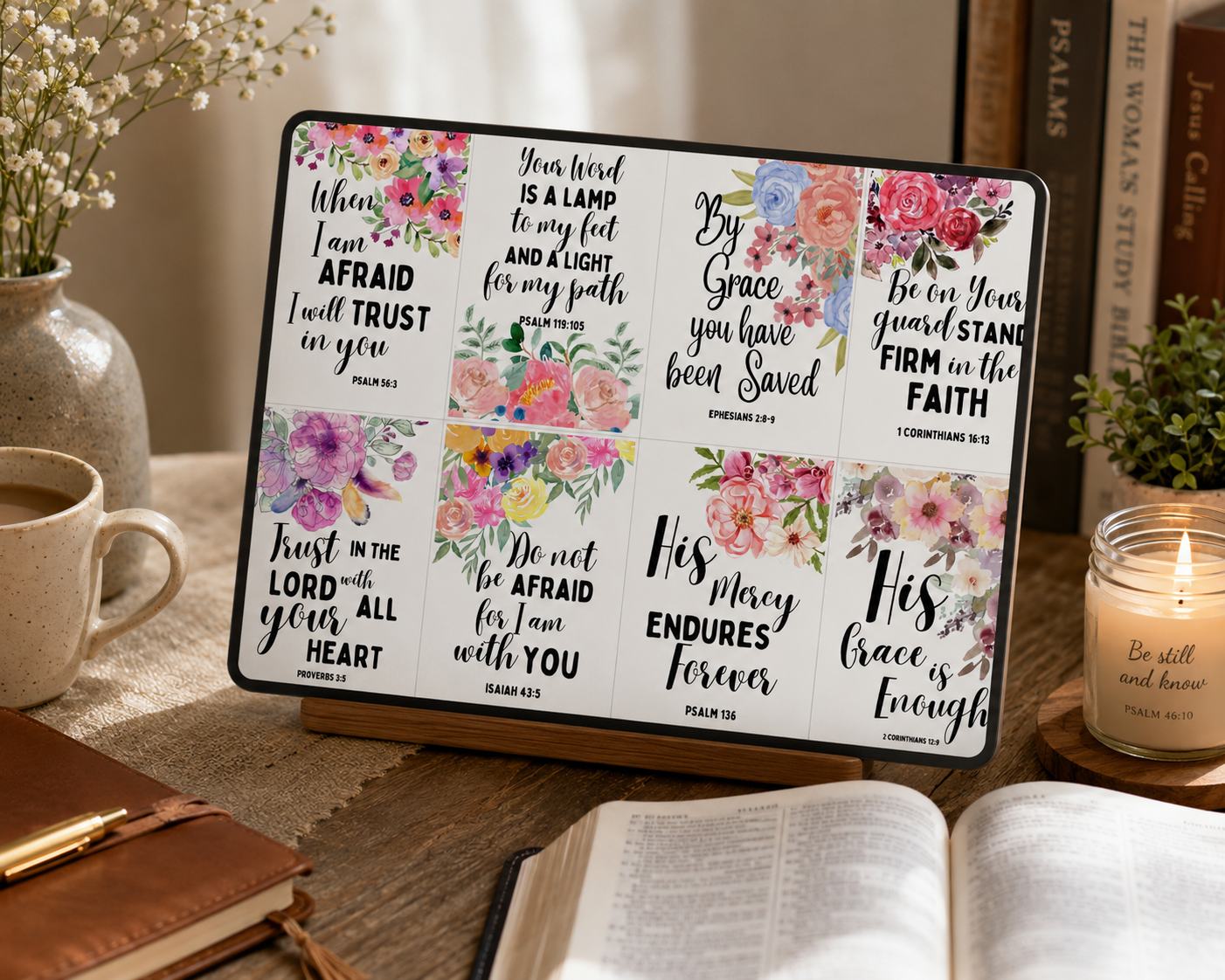 Digital Scripture Cards - Printable Bible Verses for Home Printing.