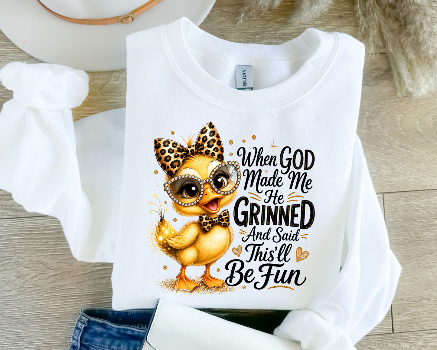 When God Made me He Grinned And Said This Will Be Fun Christian Shirt Design Sublimation Clipart