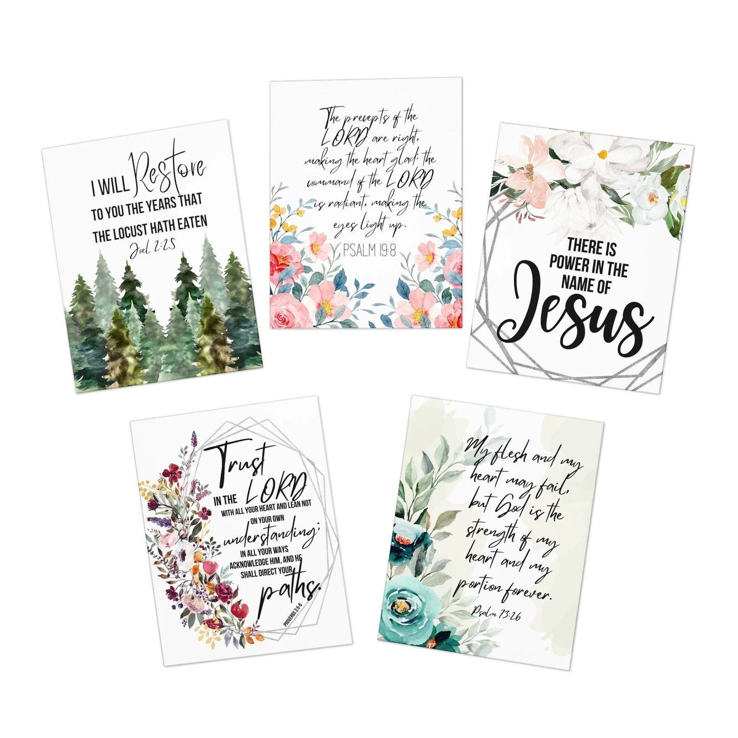 Scripture Card with Bible Verse & Floral Design