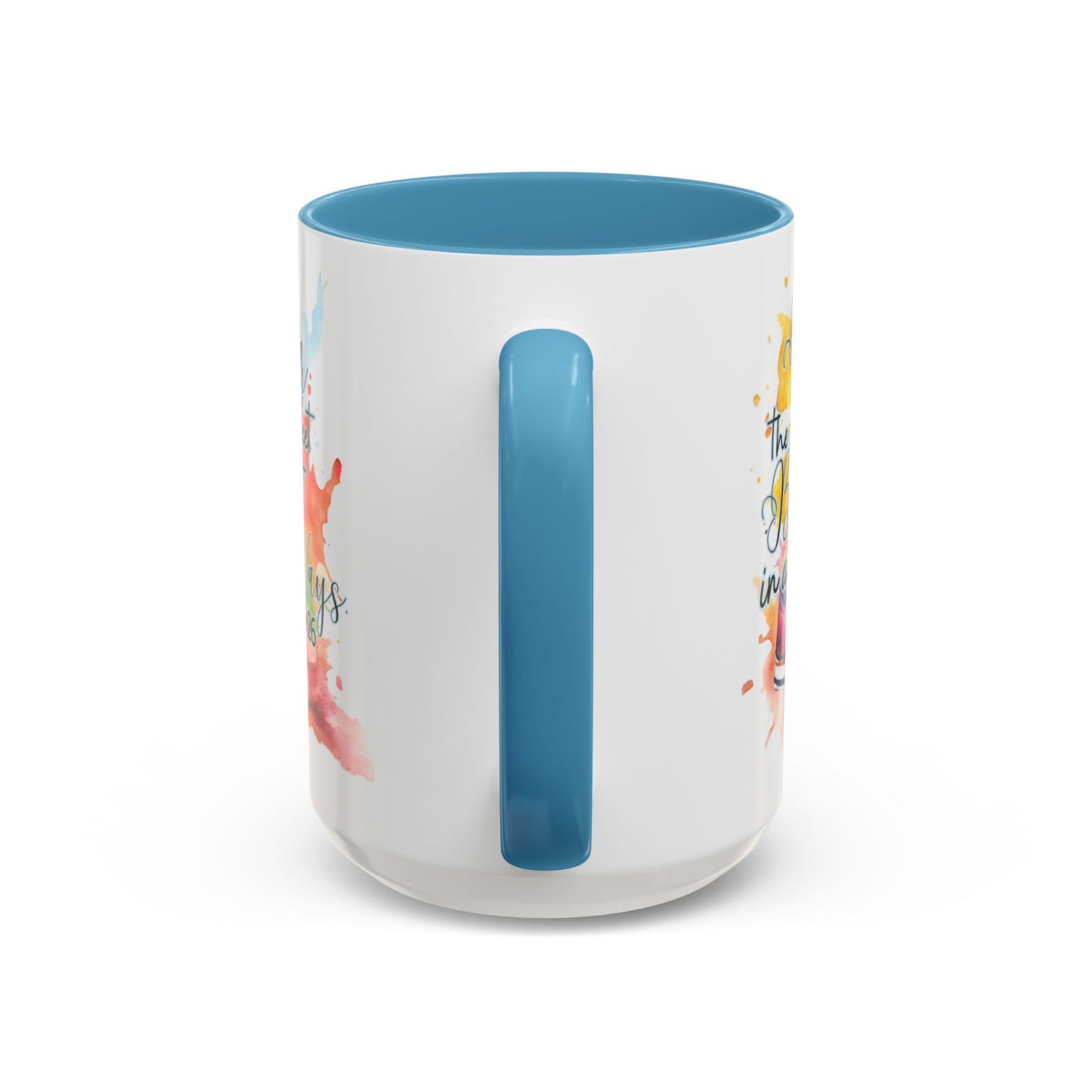 Accent Coffee Mug — Proverbs 4:26 'Ponder the Path of Your Feet' Watercolor Inspirational Mug