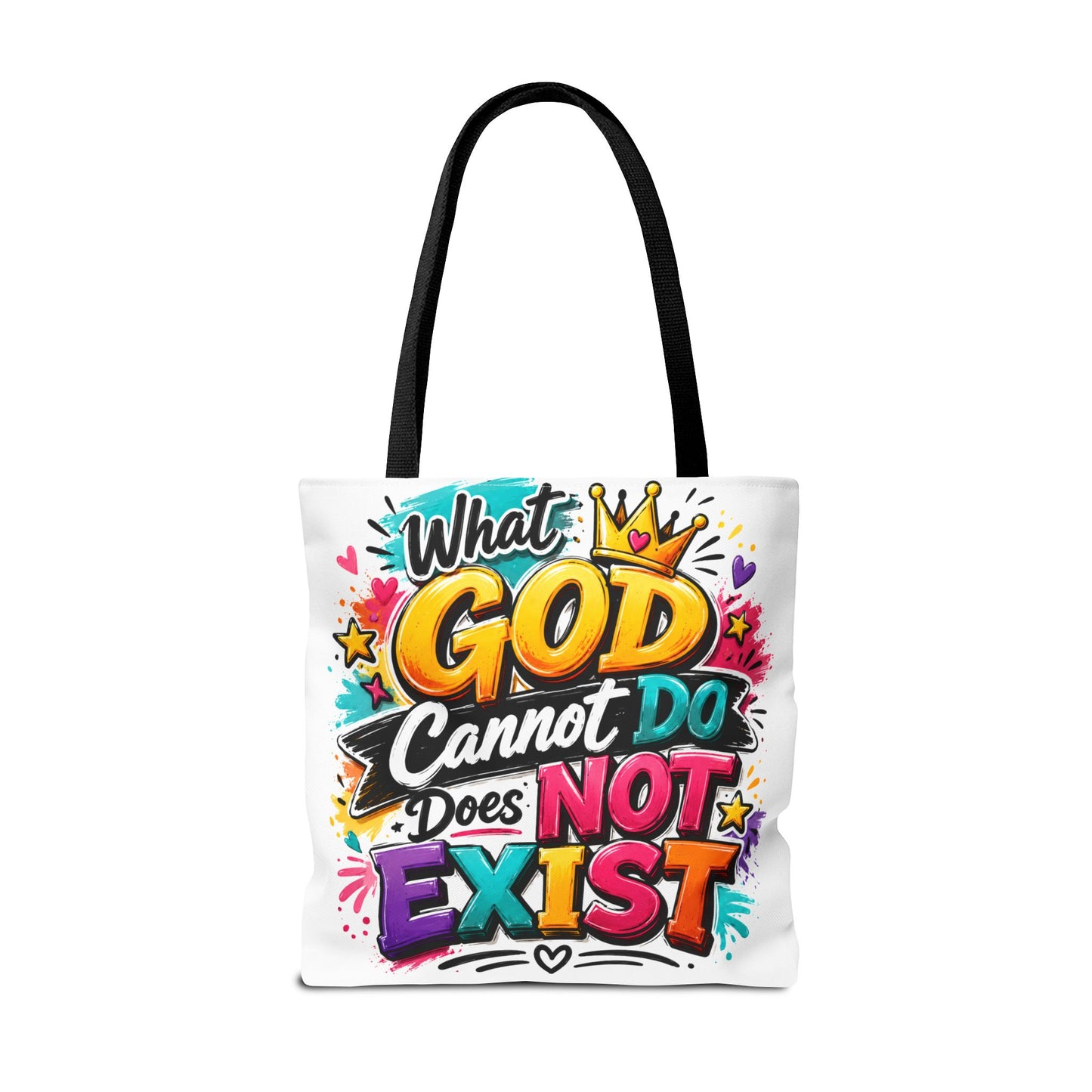 What God Cannot Do Does Not Exist tote bag | Religious Scripture Graphic Tote