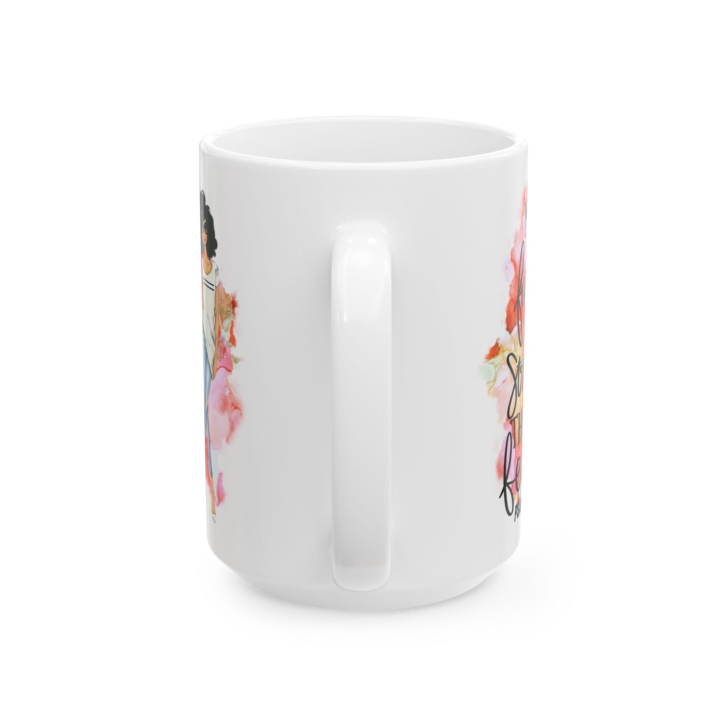Inspirational Afro Chic Ceramic Mug — “My Kind of Beautiful” Floral Coffee Cup (11oz/15oz)