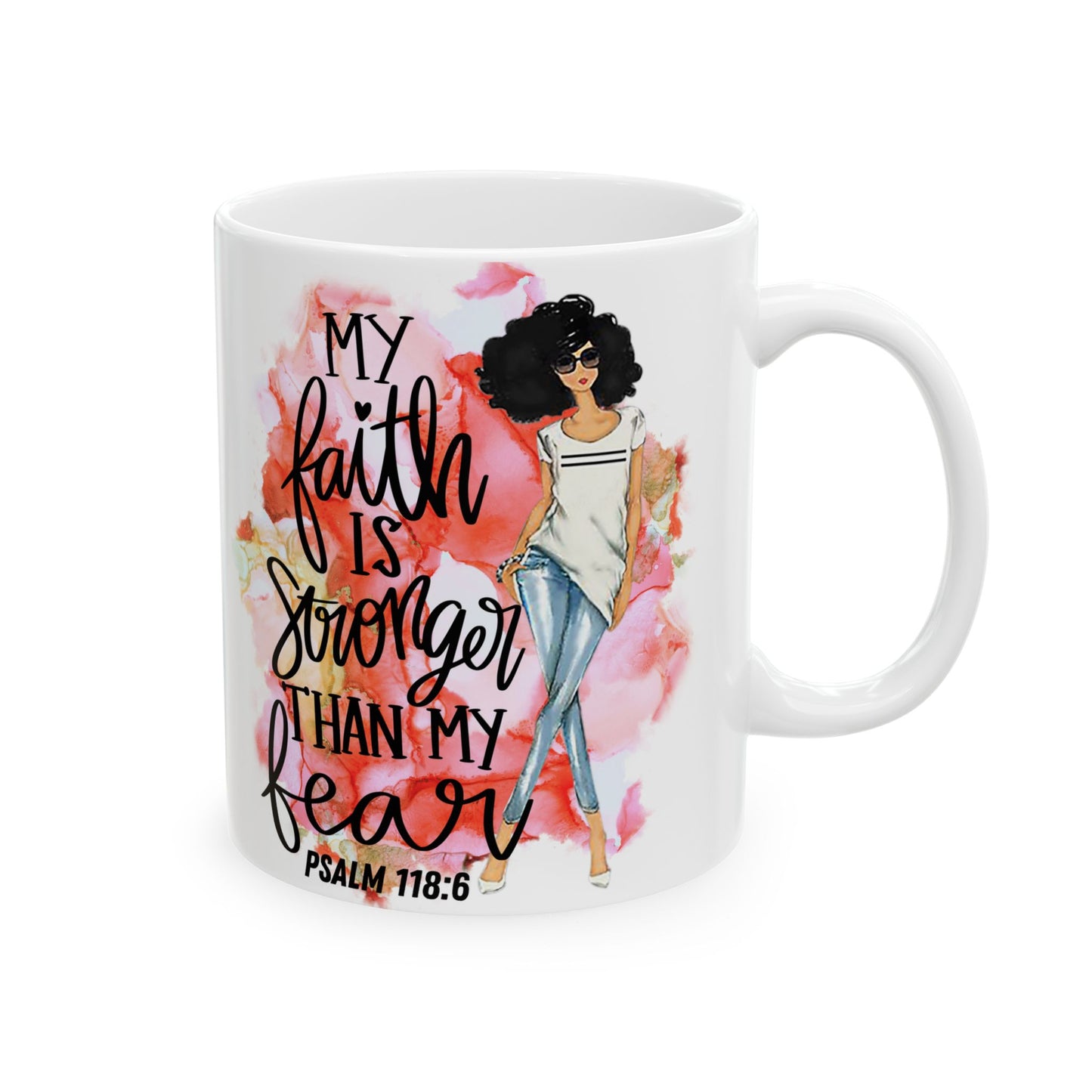 Inspirational Afro Chic Ceramic Mug — “My Kind of Beautiful” Floral Coffee Cup (11oz/15oz)