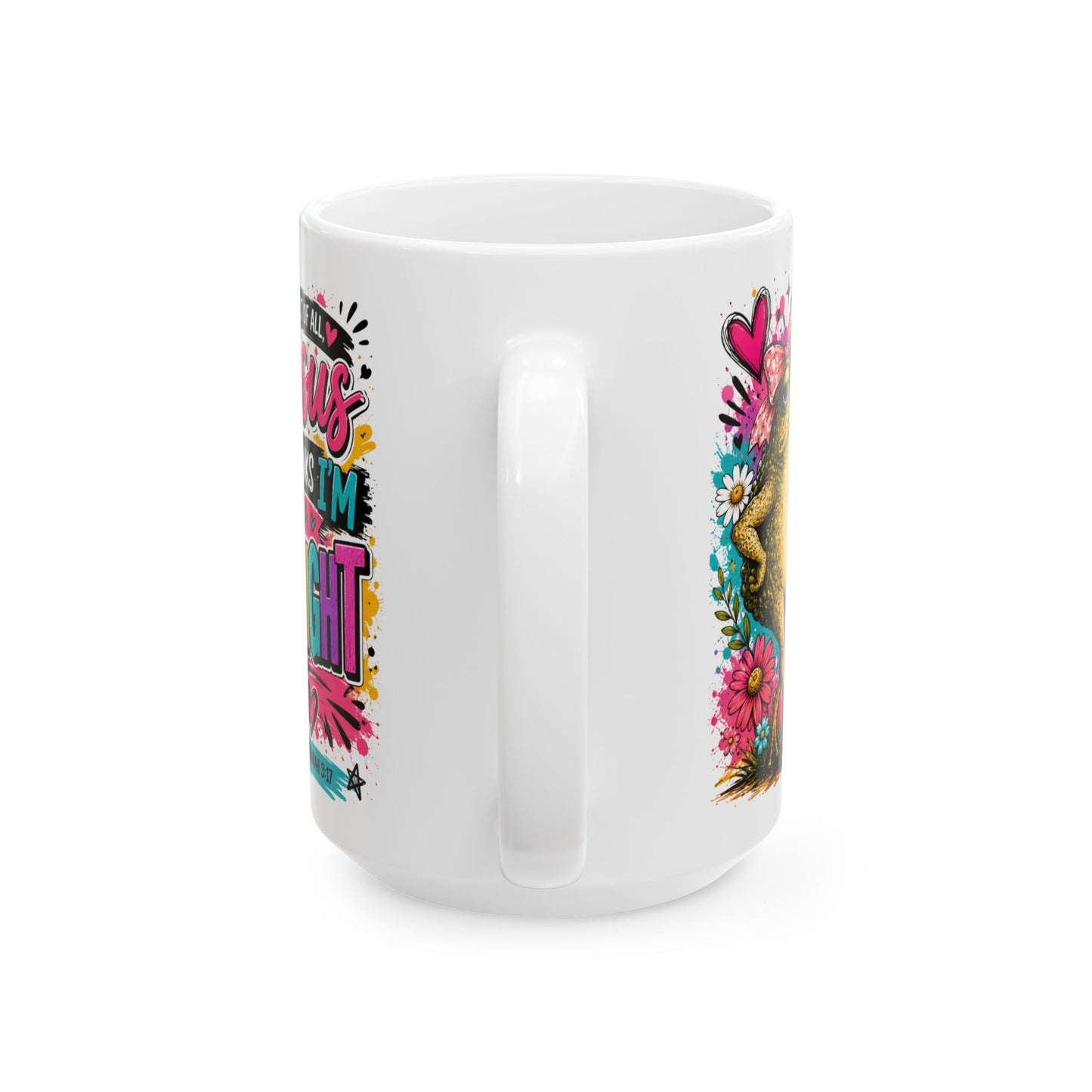 Jesus Thinks I am a Delight Mug | Colorful Frog Floral Scripture Design