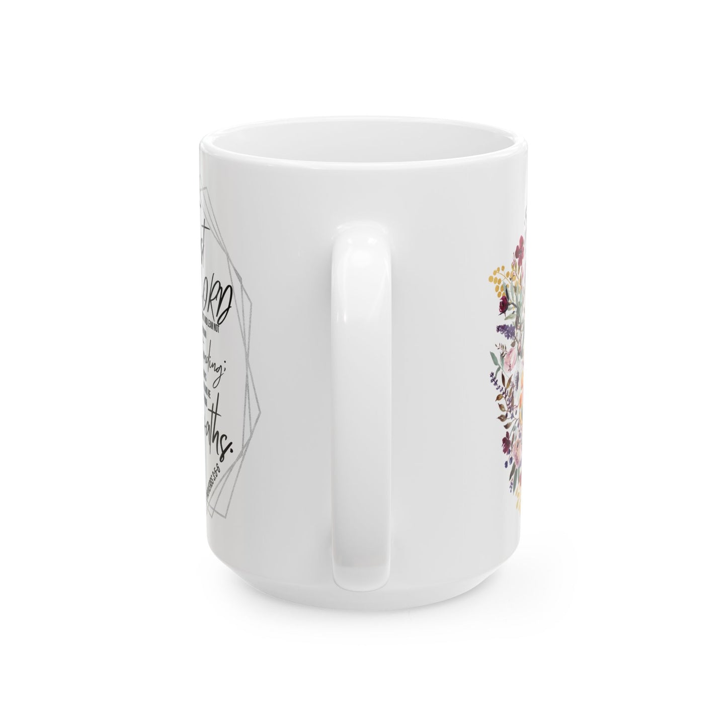 Floral Scripture Mug — "Trust the Lord" Ceramic Coffee Cup (11oz/15oz)