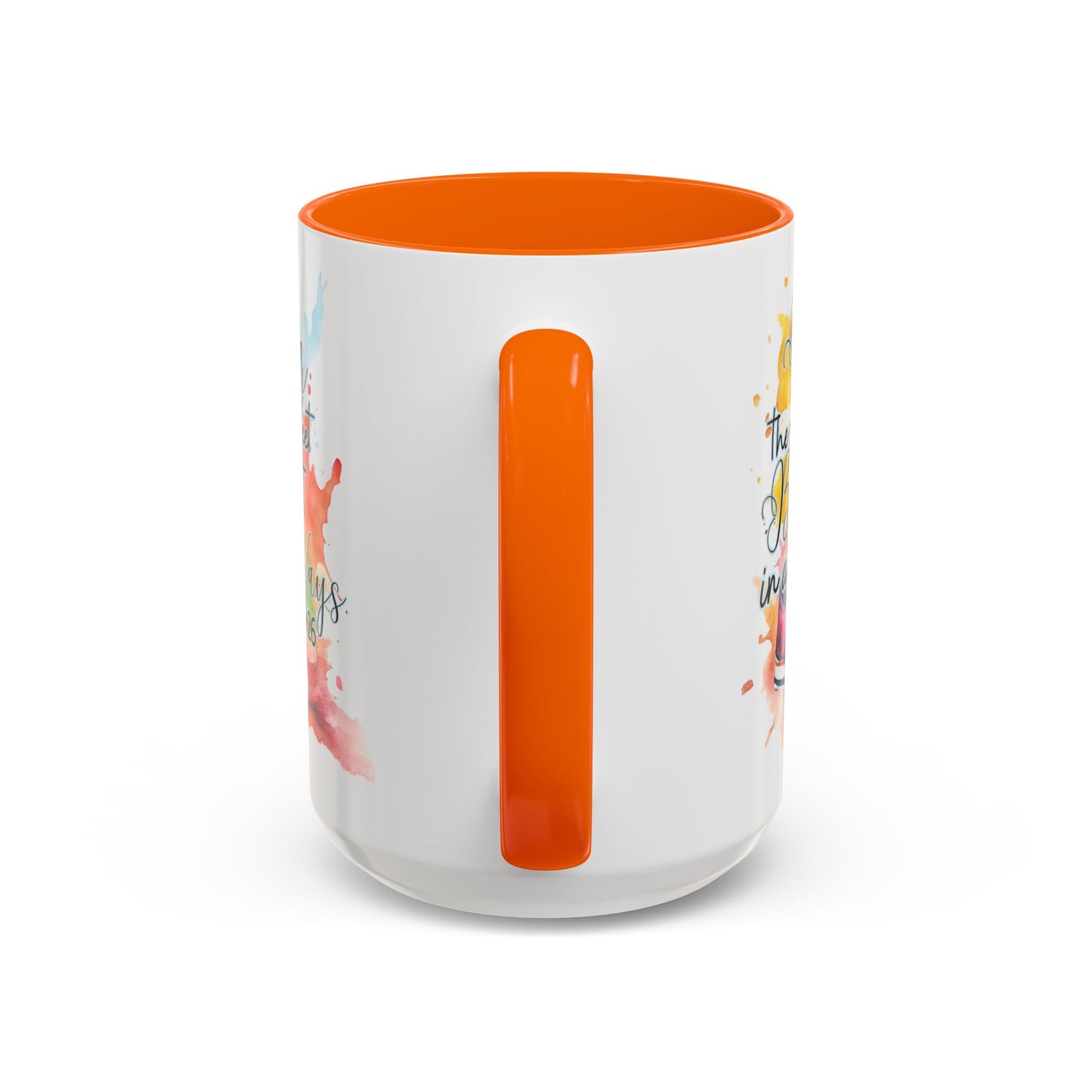 Accent Coffee Mug — Proverbs 4:26 'Ponder the Path of Your Feet' Watercolor Inspirational Mug