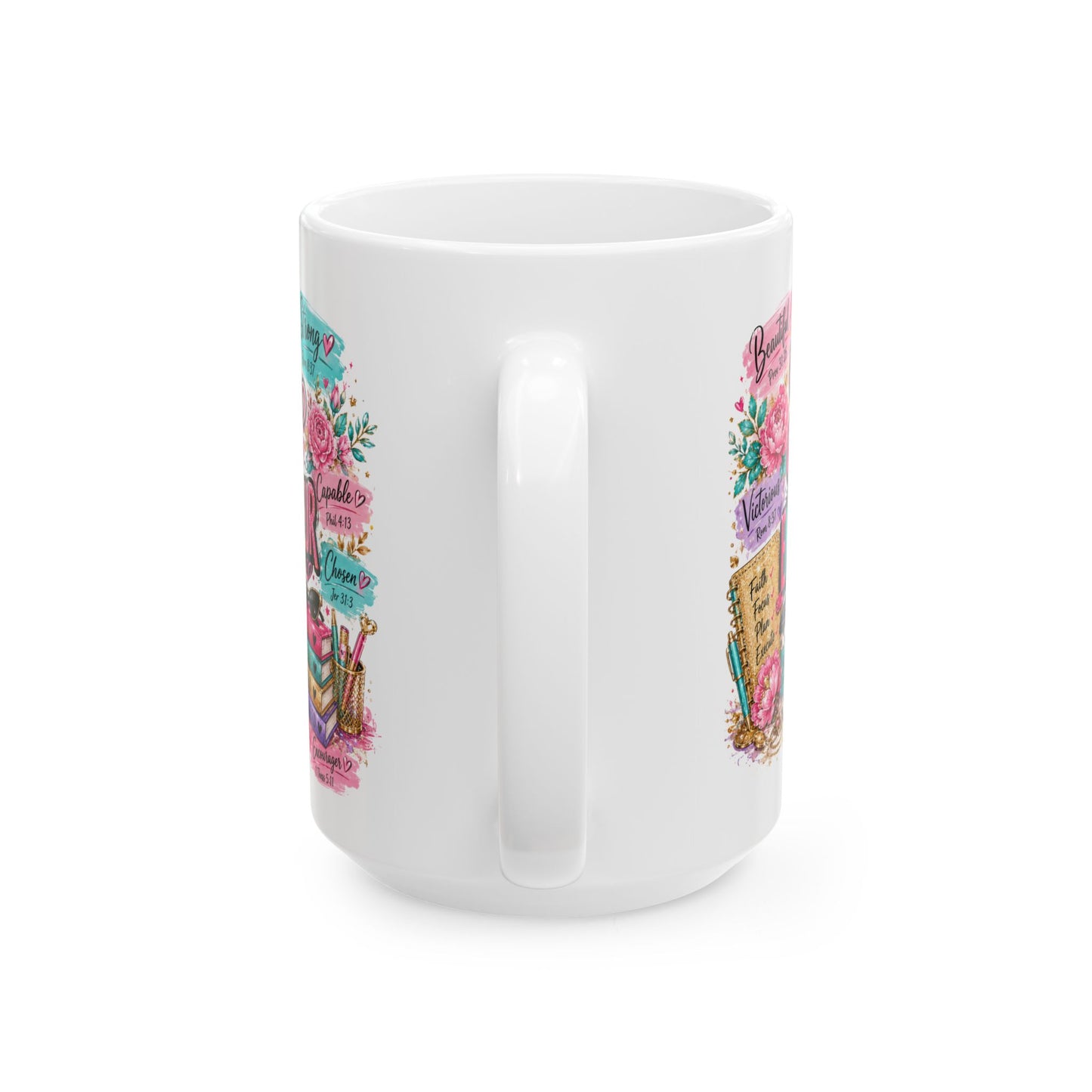 She is Entrepreneur Self Care Student Mug | Floral Books, Coffee, Study Planner Design