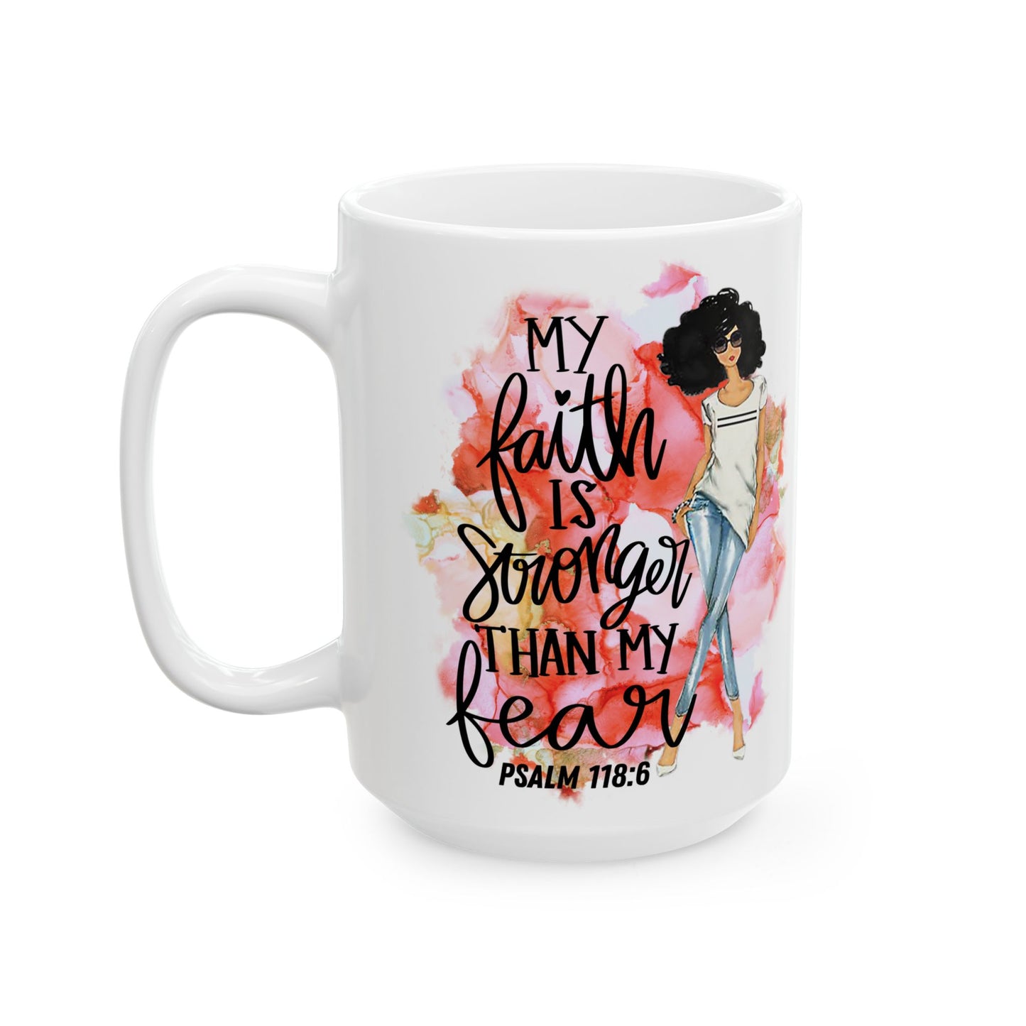 Inspirational Afro Chic Ceramic Mug — “My Kind of Beautiful” Floral Coffee Cup (11oz/15oz)