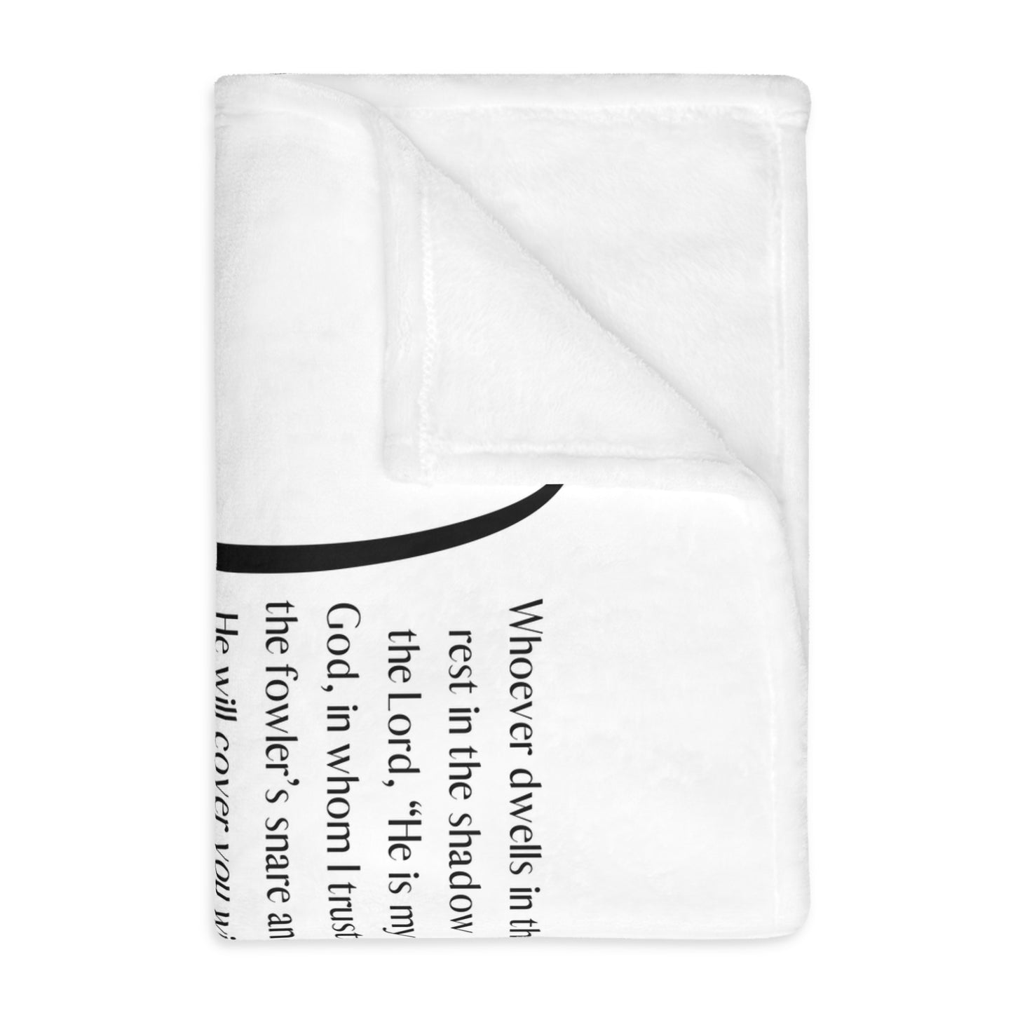 Psalm 91 Christian Velveteen Minky Blanket (Two-sided print)