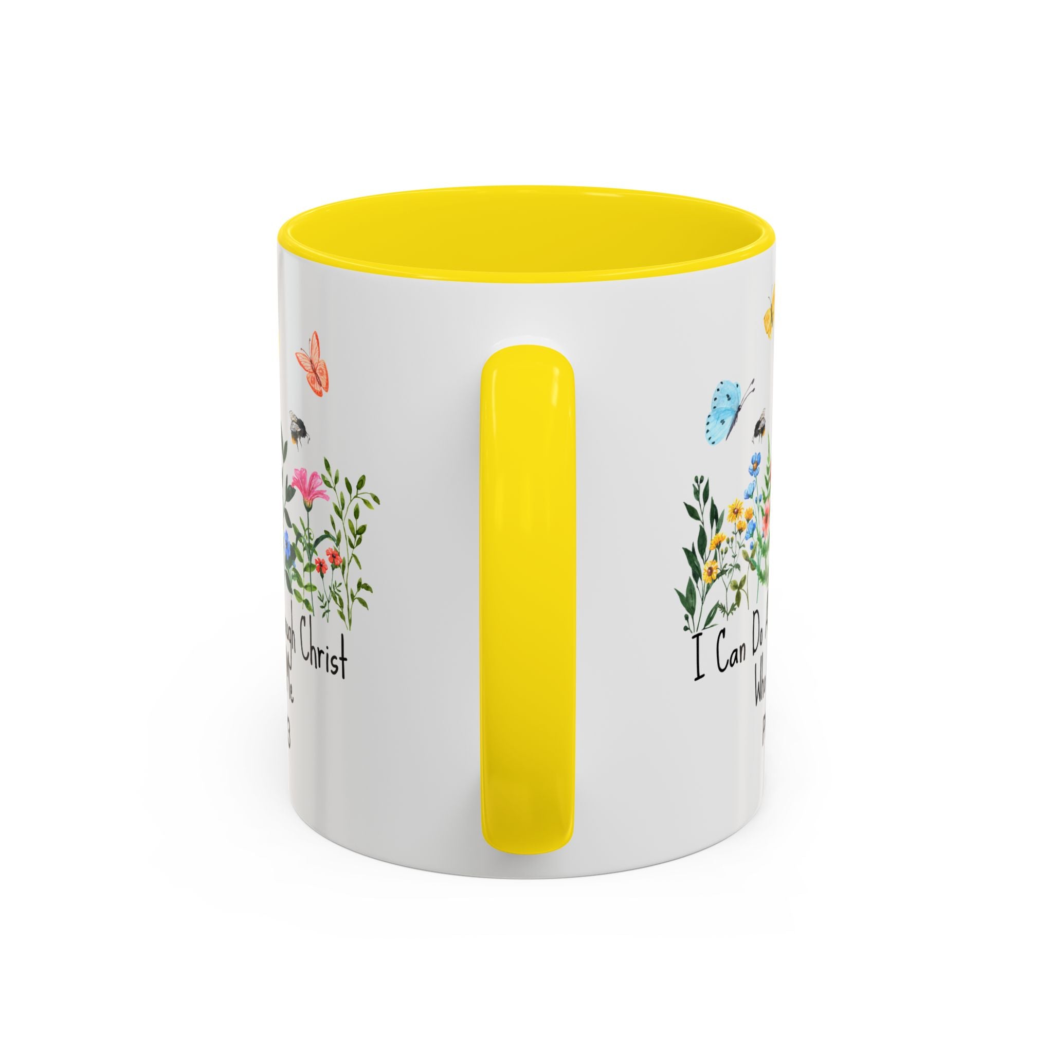 Inspirational Floral Coffee Mug — "I Can Do All Things Through Christ" Philippians 4:13