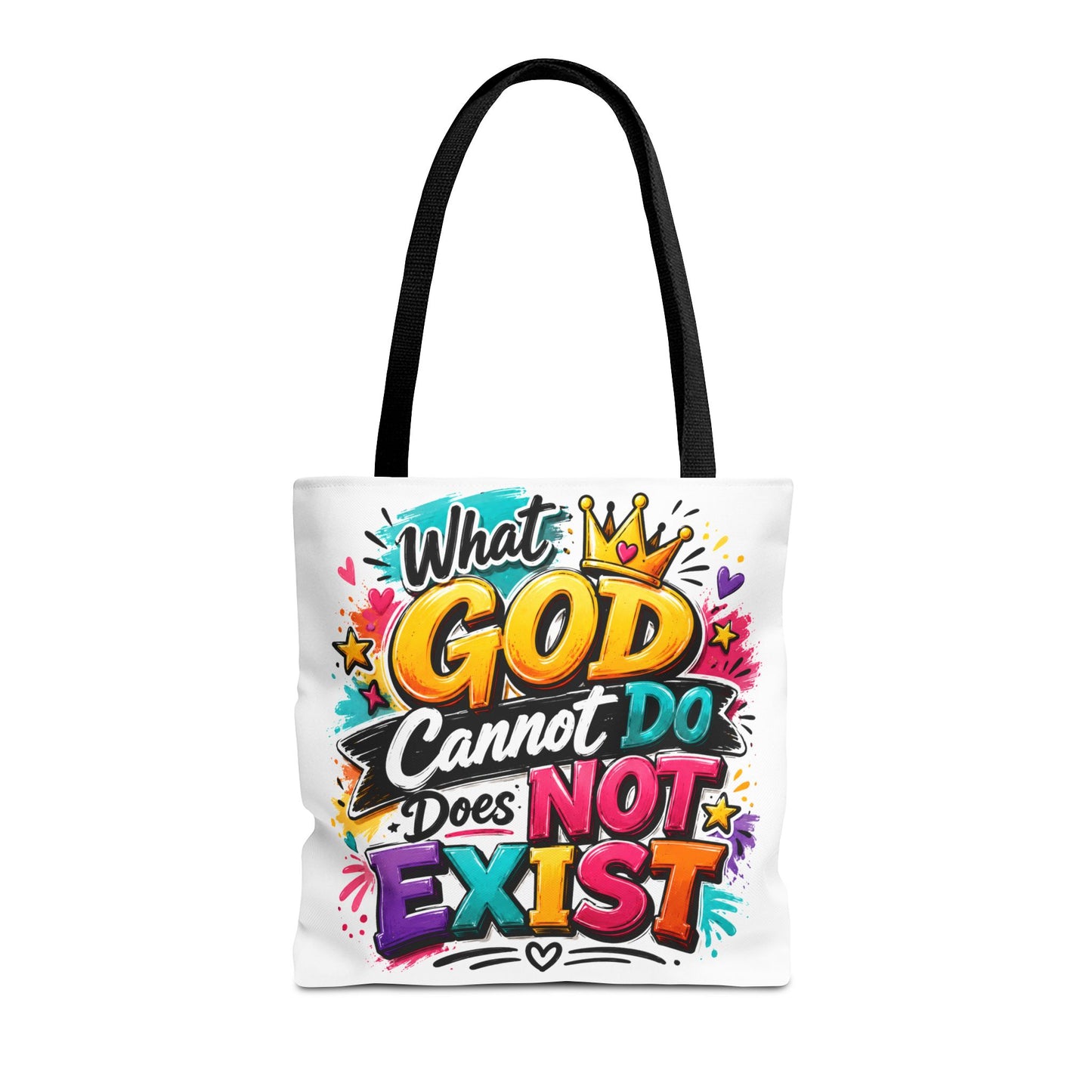 What God Cannot Do Does Not Exist tote bag | Religious Scripture Graphic Tote