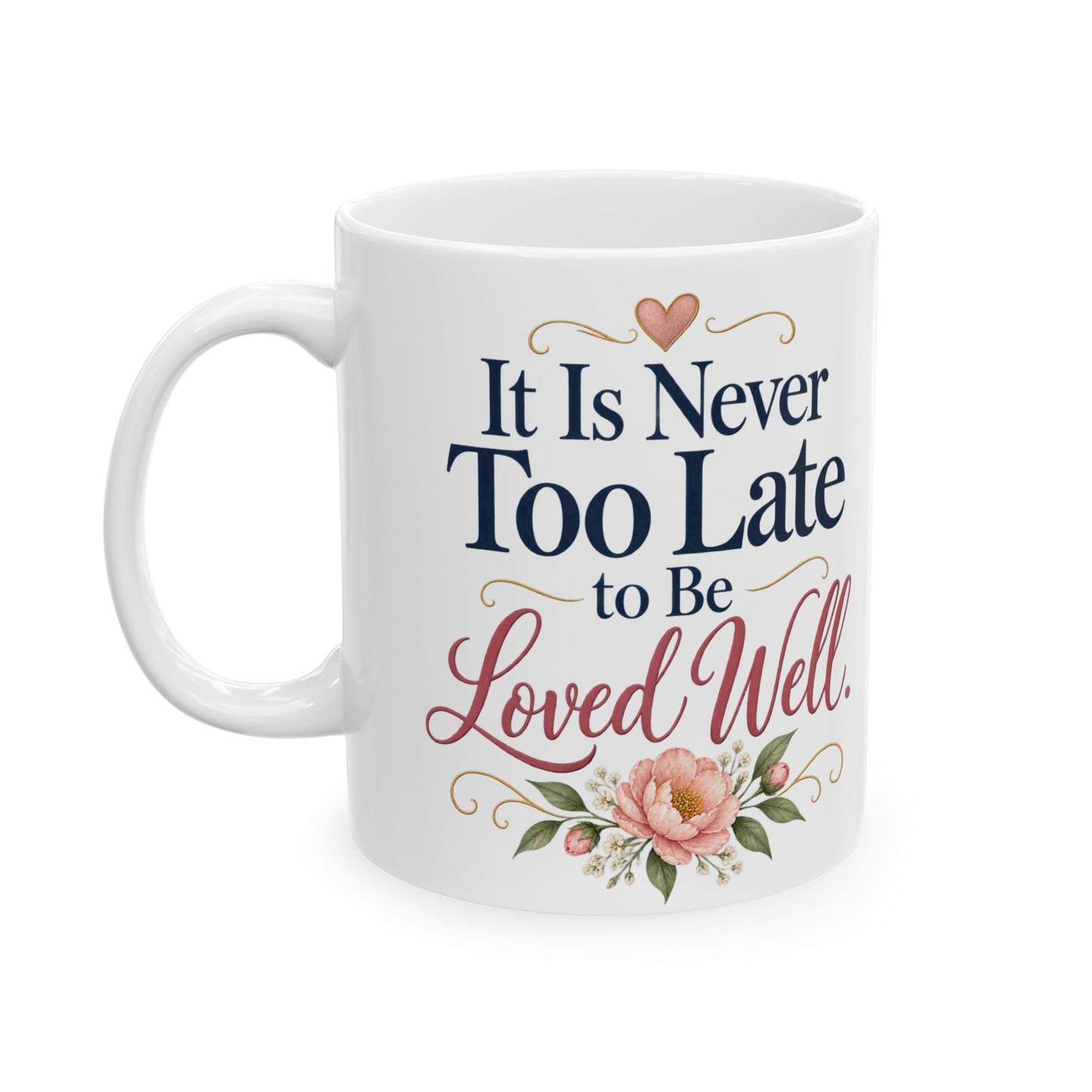 Inspirational Floral Ceramic Mug — “Your Story Is Still Being Written”