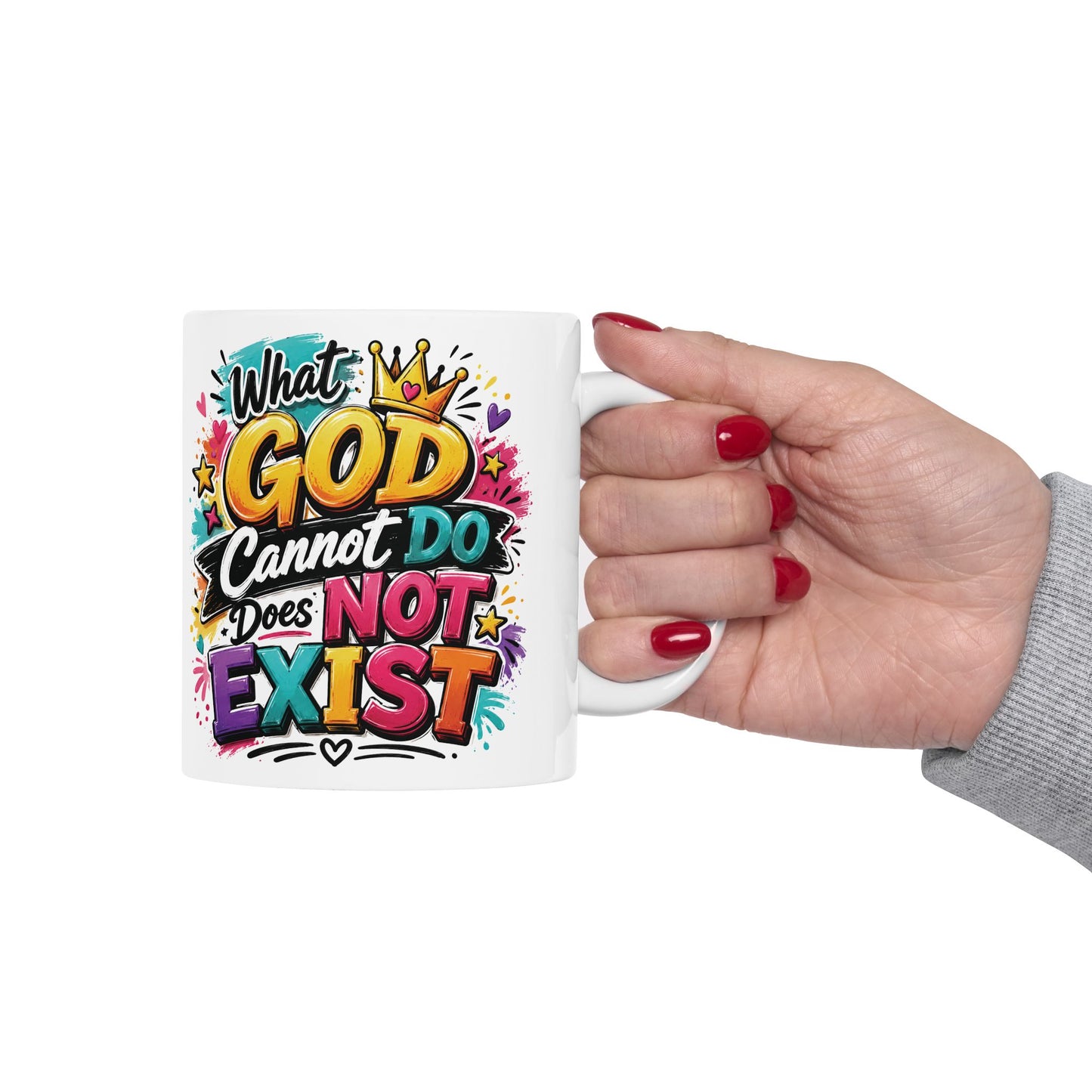 When God Can't Do It Does Exist mug | Colorful Graffiti Faith Ceramic Mug