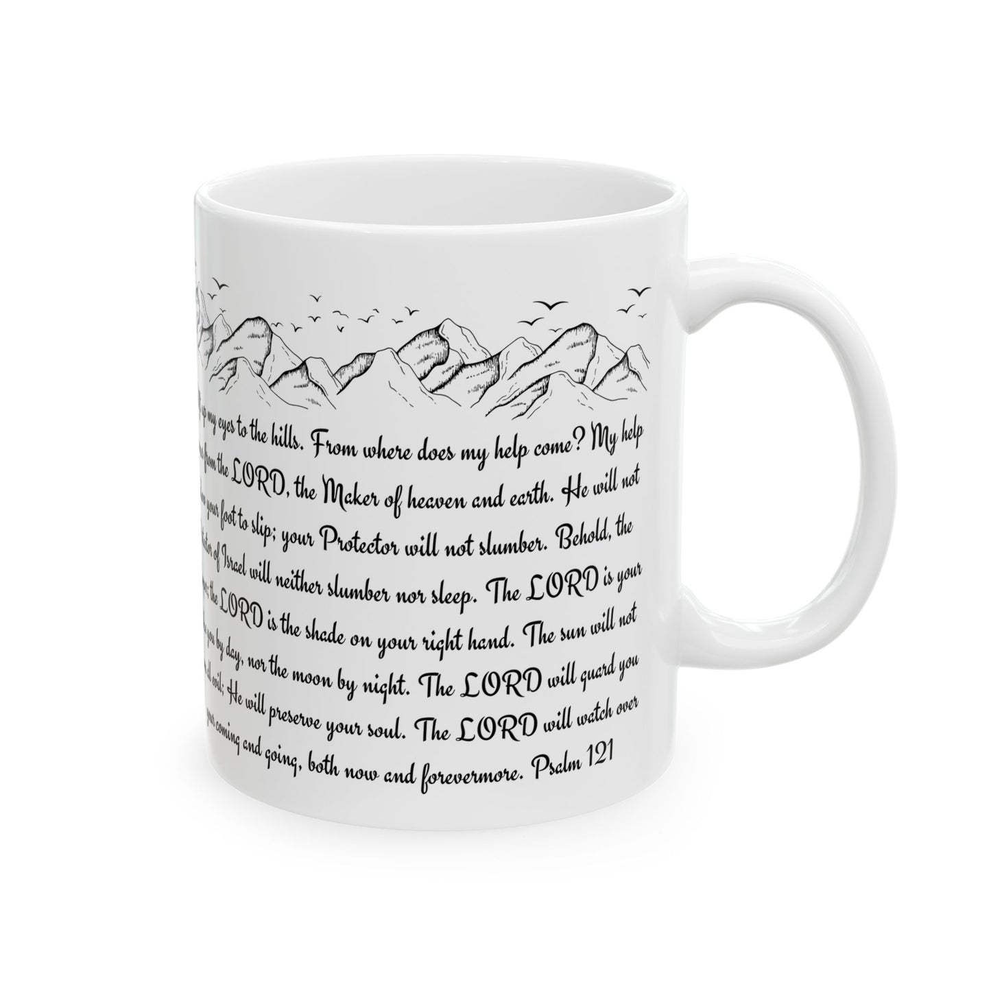 Inspirational Psalm 121 Ceramic Mug — 'My Help Comes From the LORD' Scripture Coffee Cup