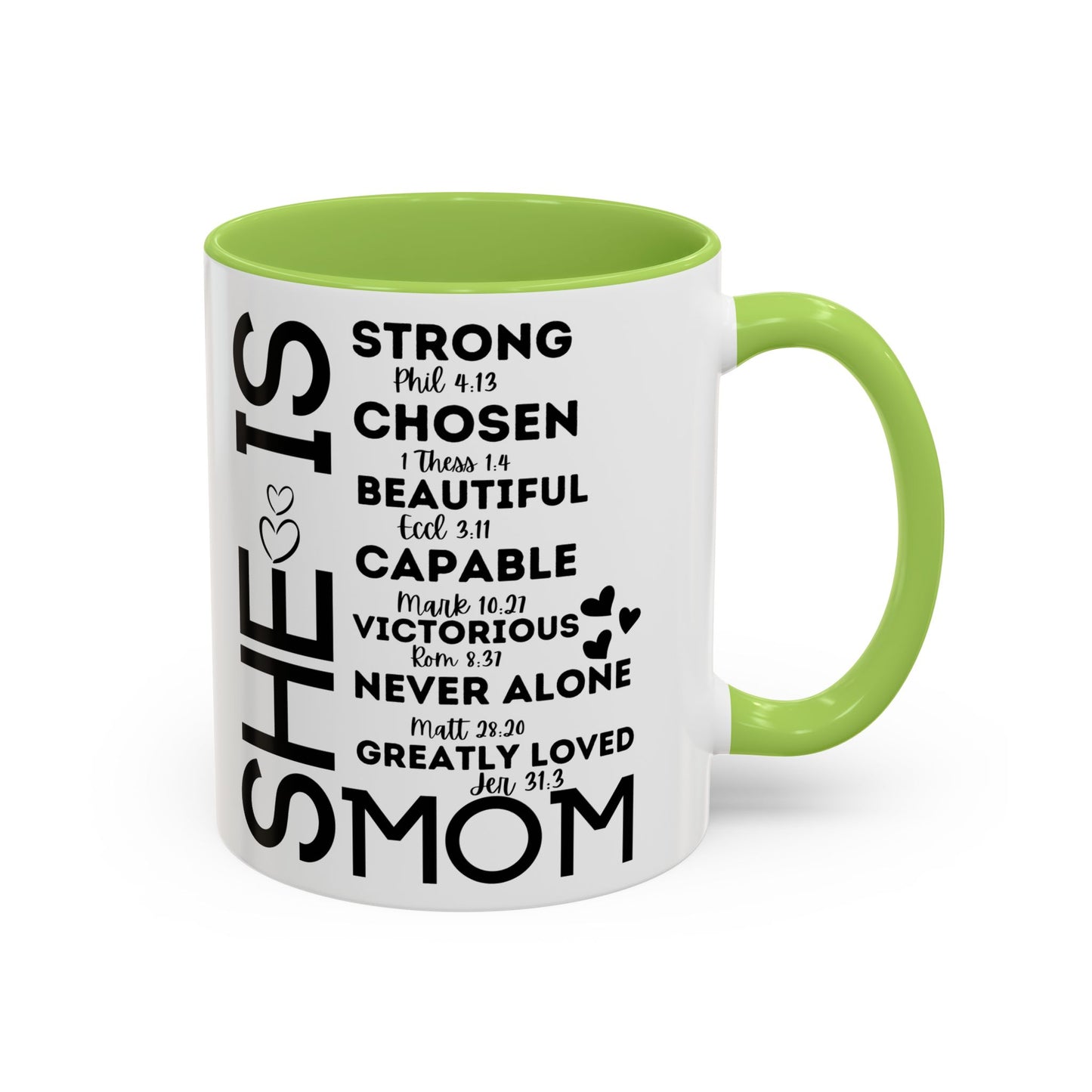 She Is Mom Inspirational Coffee Mug — "She Is" Encouraging Christian Mom Gift