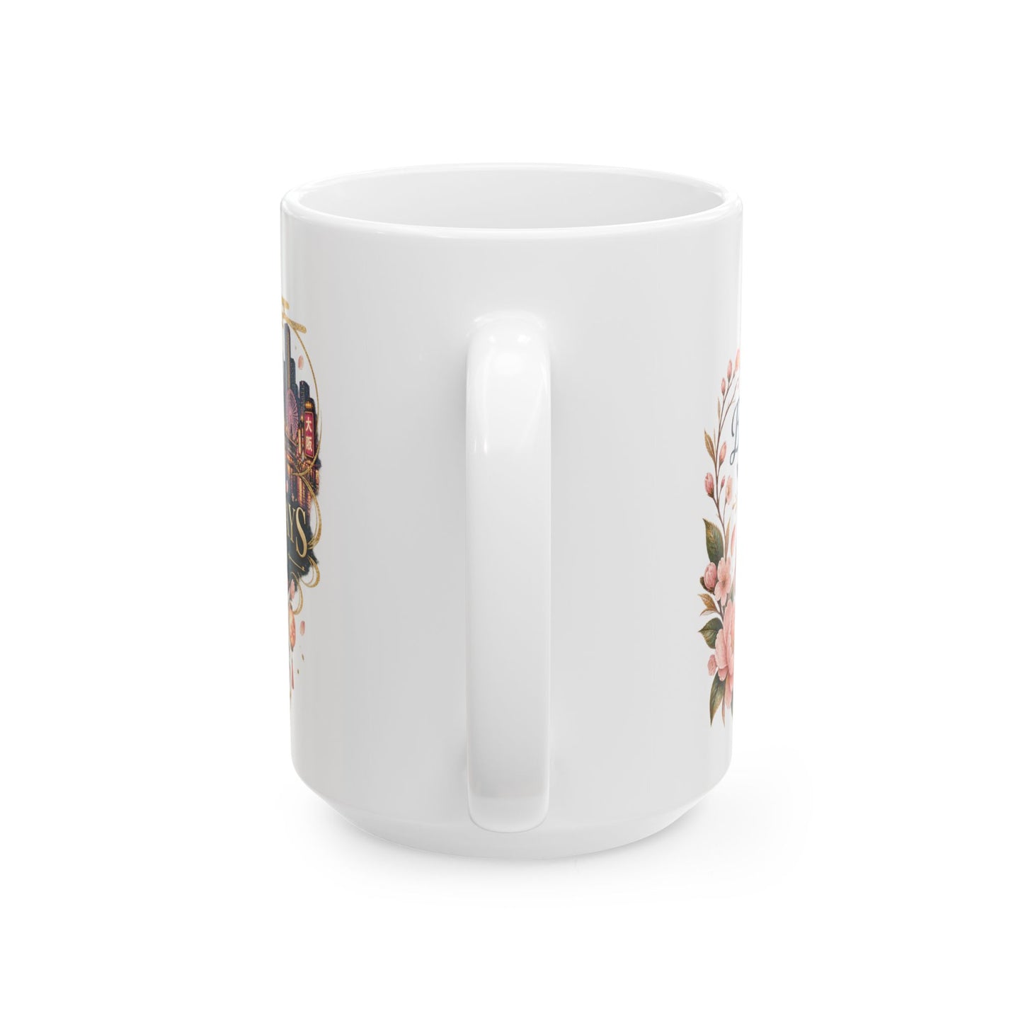 Elegant Floral 'Eleven Days in Osaka' Ceramic Mug — Inspirational Gift