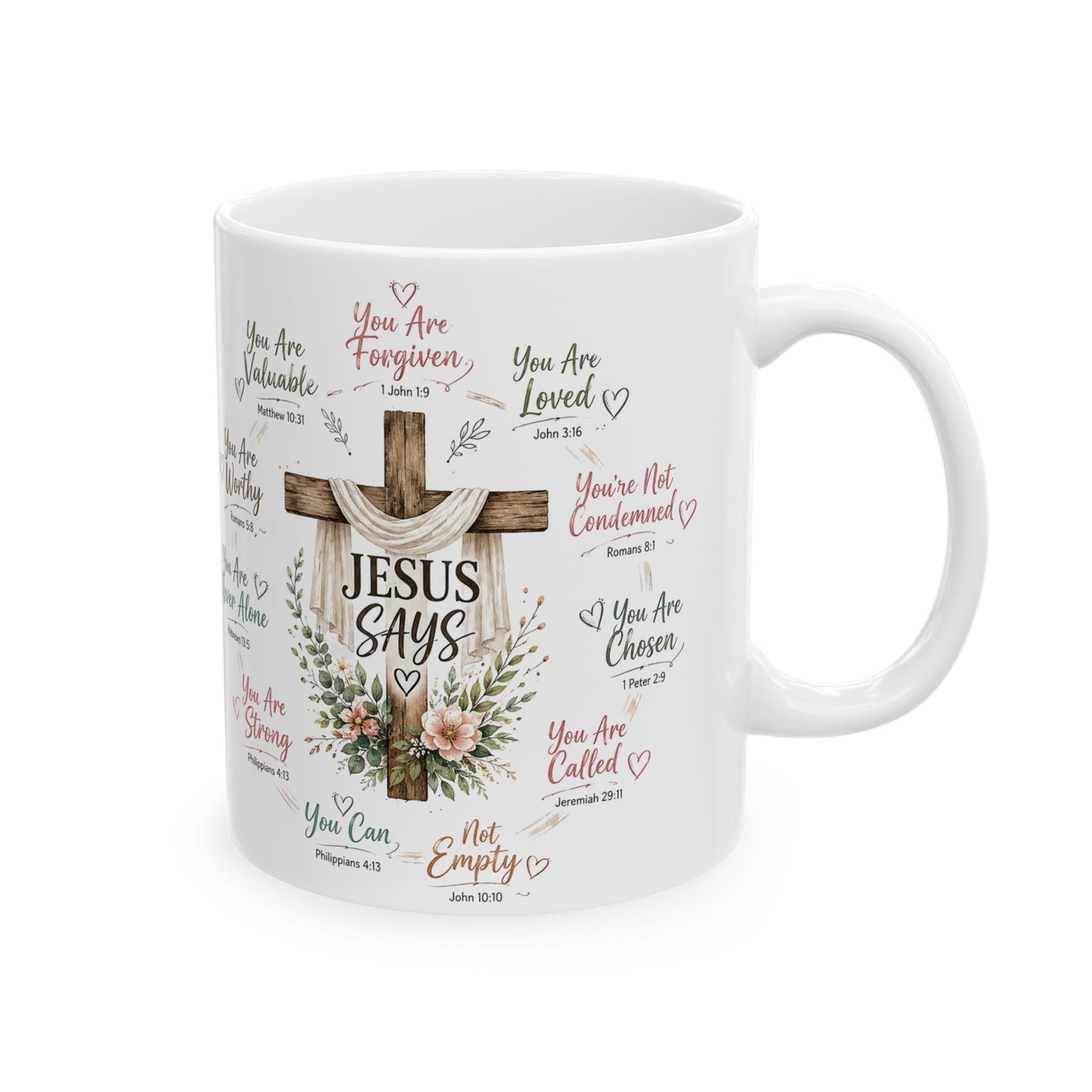 Encouraging Scripture Quotes Mug | Religious Inspirational Ceramic Mug