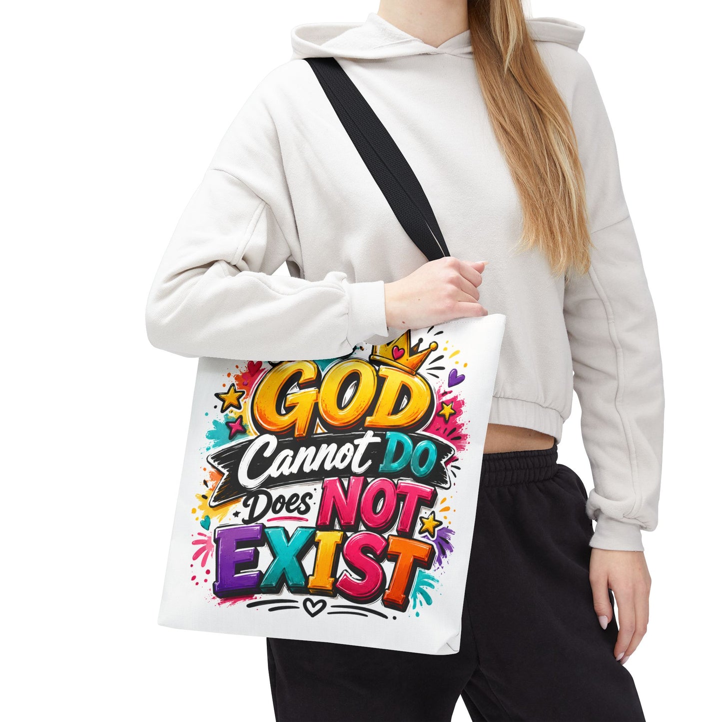 What God Cannot Do Does Not Exist tote bag | Religious Scripture Graphic Tote