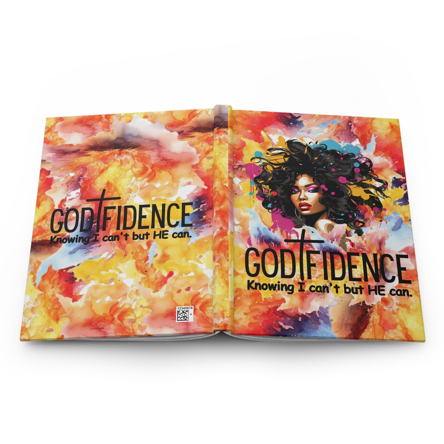 Godfidence Hardcover Journal — Inspirational Christian Faith Notebook (“Knowing I can’t but HE can”)