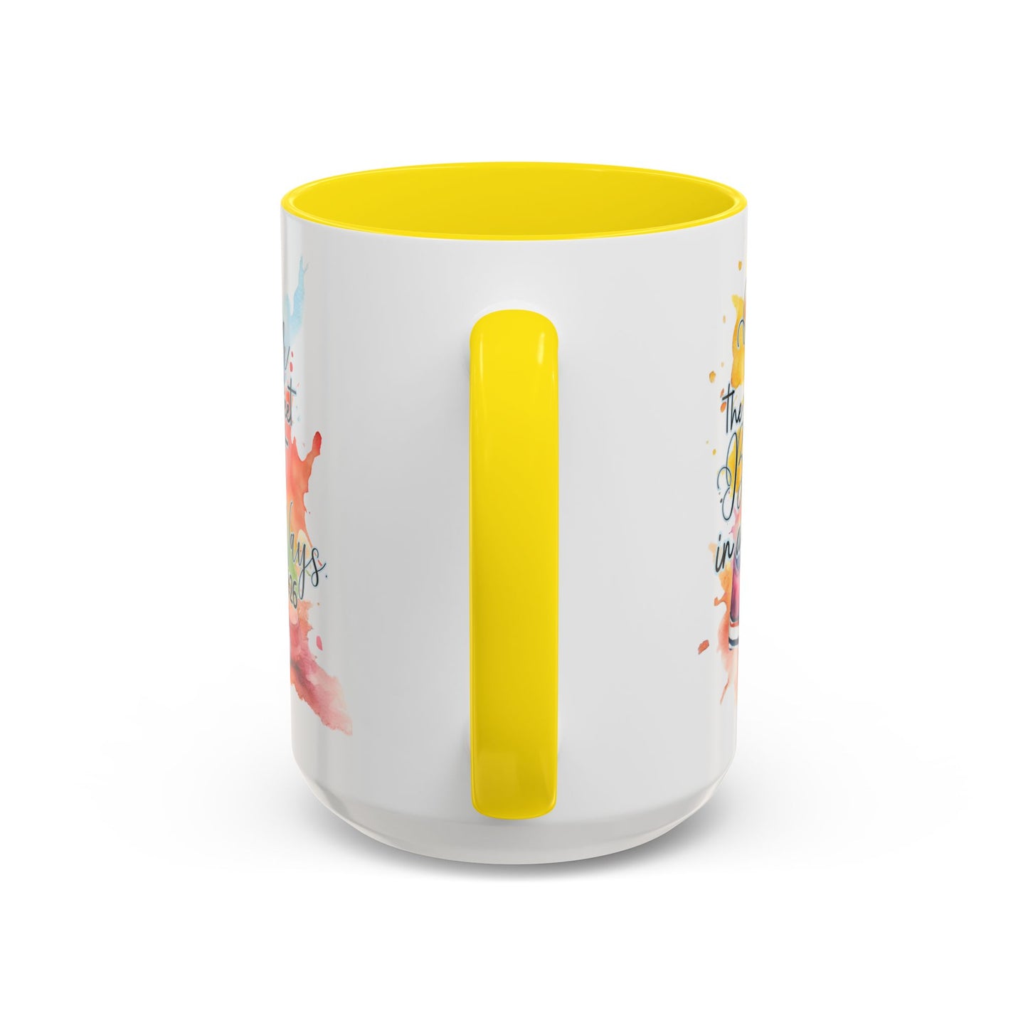 Accent Coffee Mug — Proverbs 4:26 'Ponder the Path of Your Feet' Watercolor Inspirational Mug
