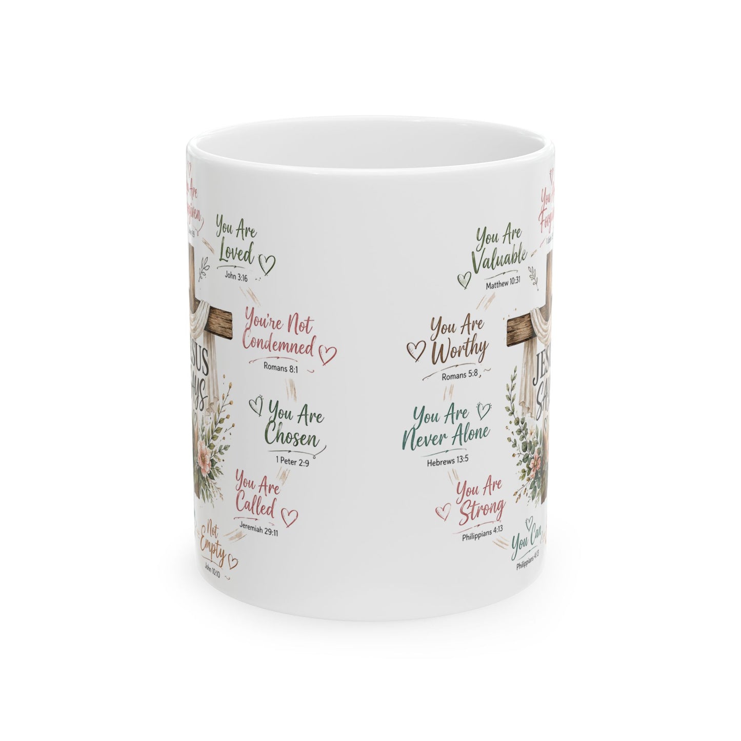 Encouraging Scripture Quotes Mug | Religious Inspirational Ceramic Mug