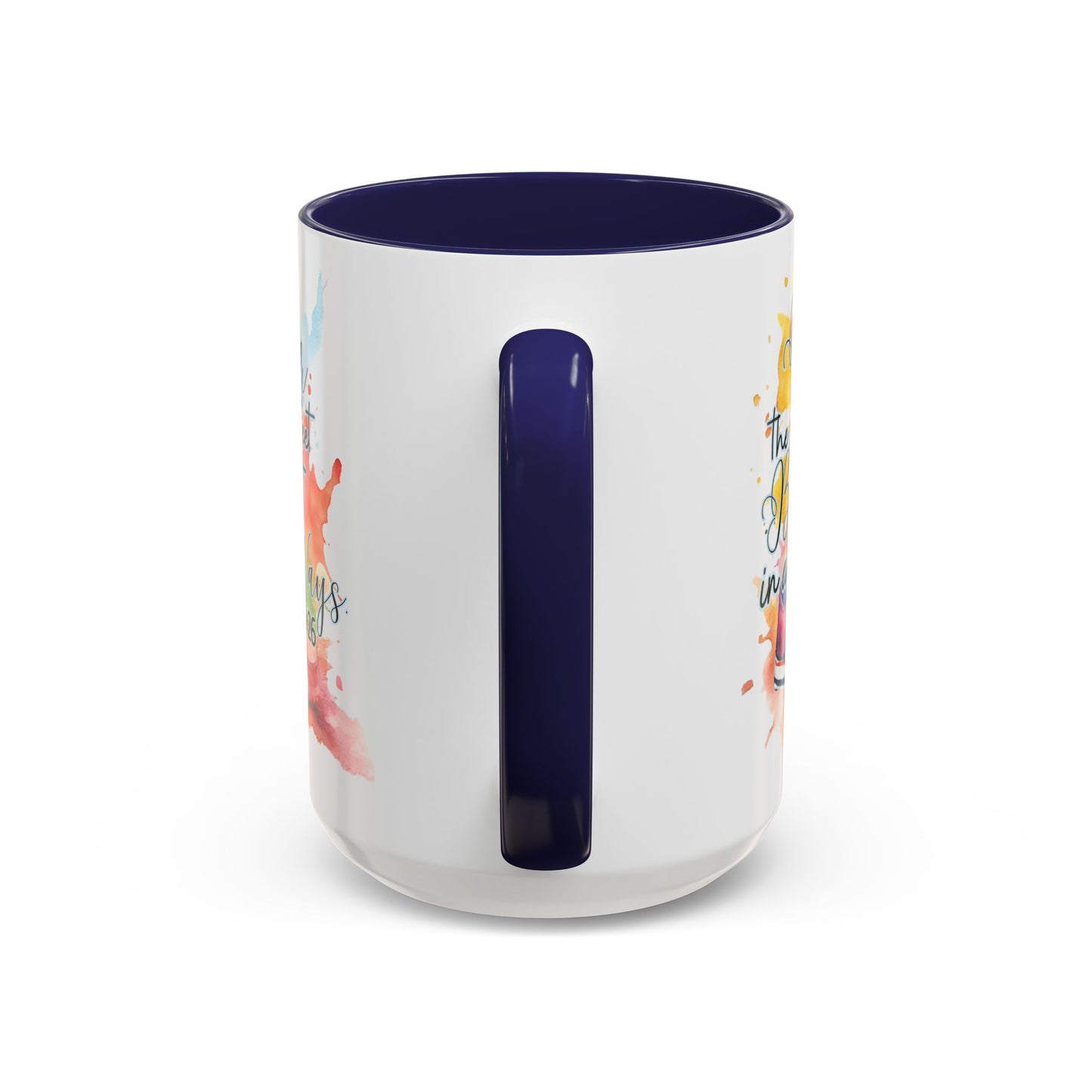 Accent Coffee Mug — Proverbs 4:26 'Ponder the Path of Your Feet' Watercolor Inspirational Mug