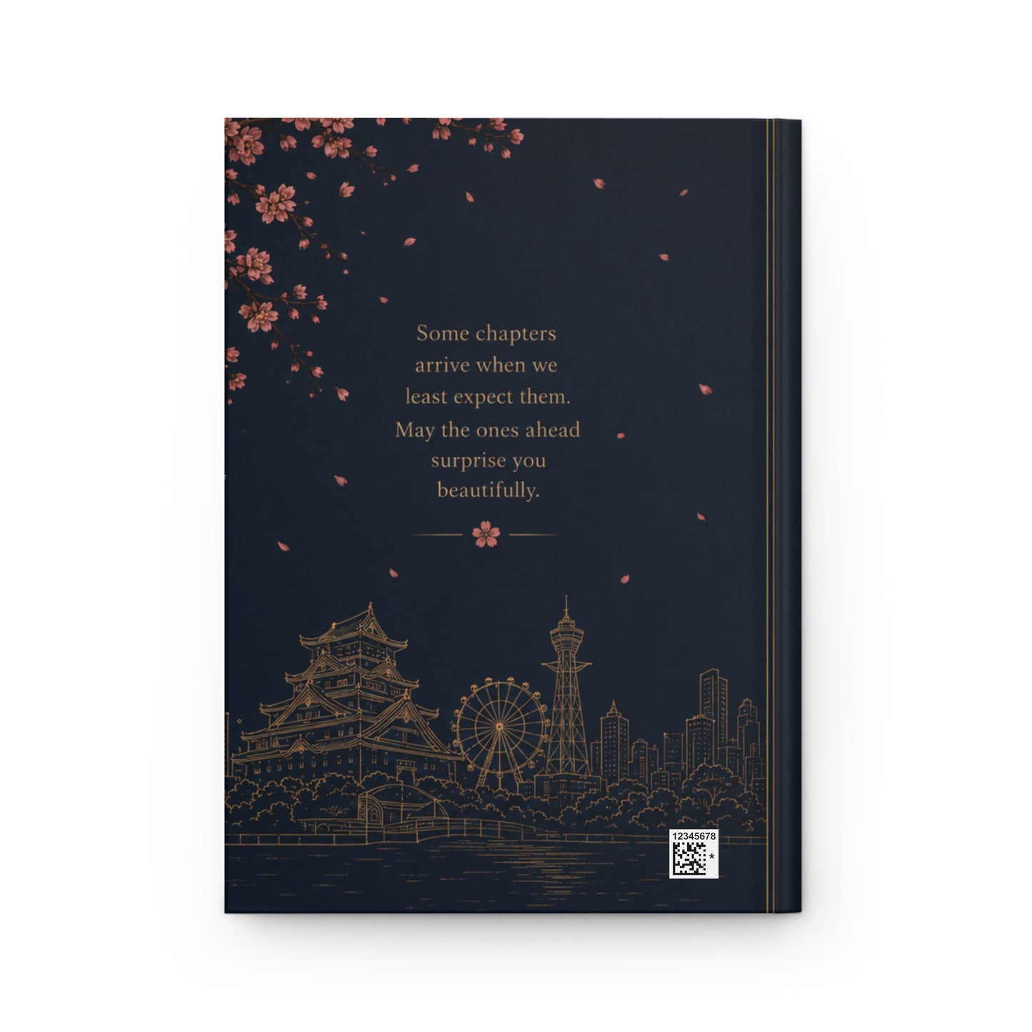 Eleven Days in Osaka Hardcover Journal — Travel-Inspired Sakura Notebook