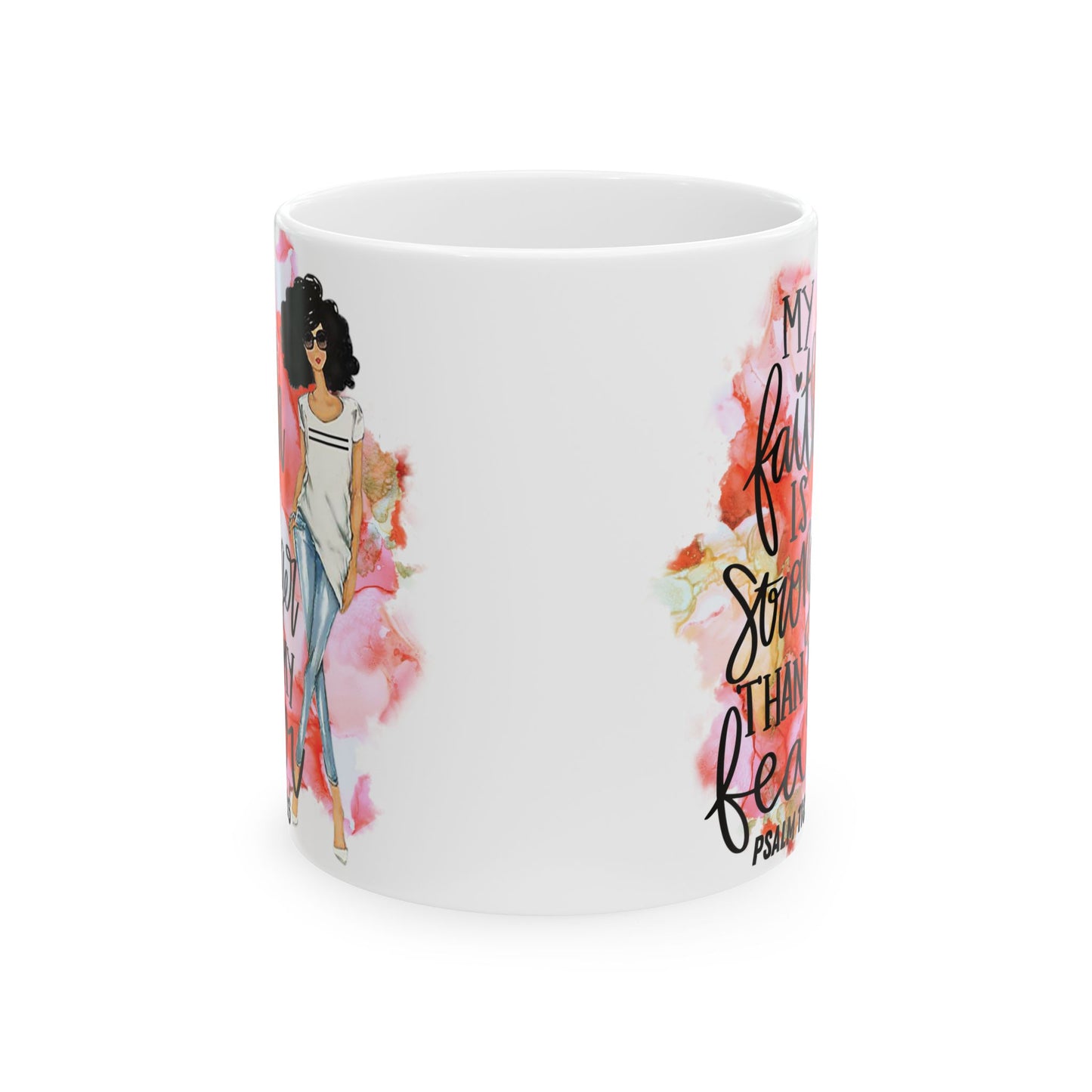 Inspirational Afro Chic Ceramic Mug — “My Kind of Beautiful” Floral Coffee Cup (11oz/15oz)