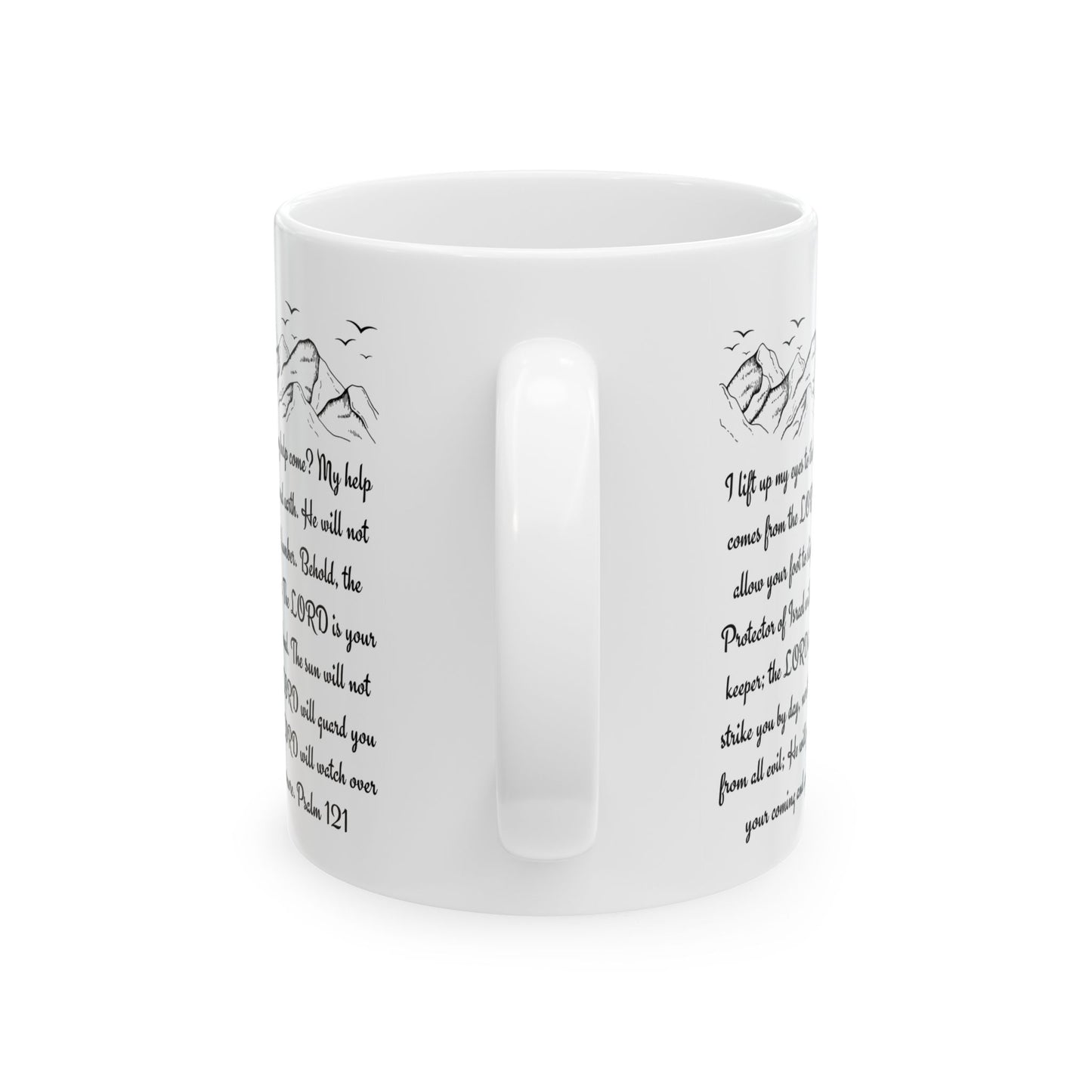 Inspirational Psalm 121 Ceramic Mug — 'My Help Comes From the LORD' Scripture Coffee Cup