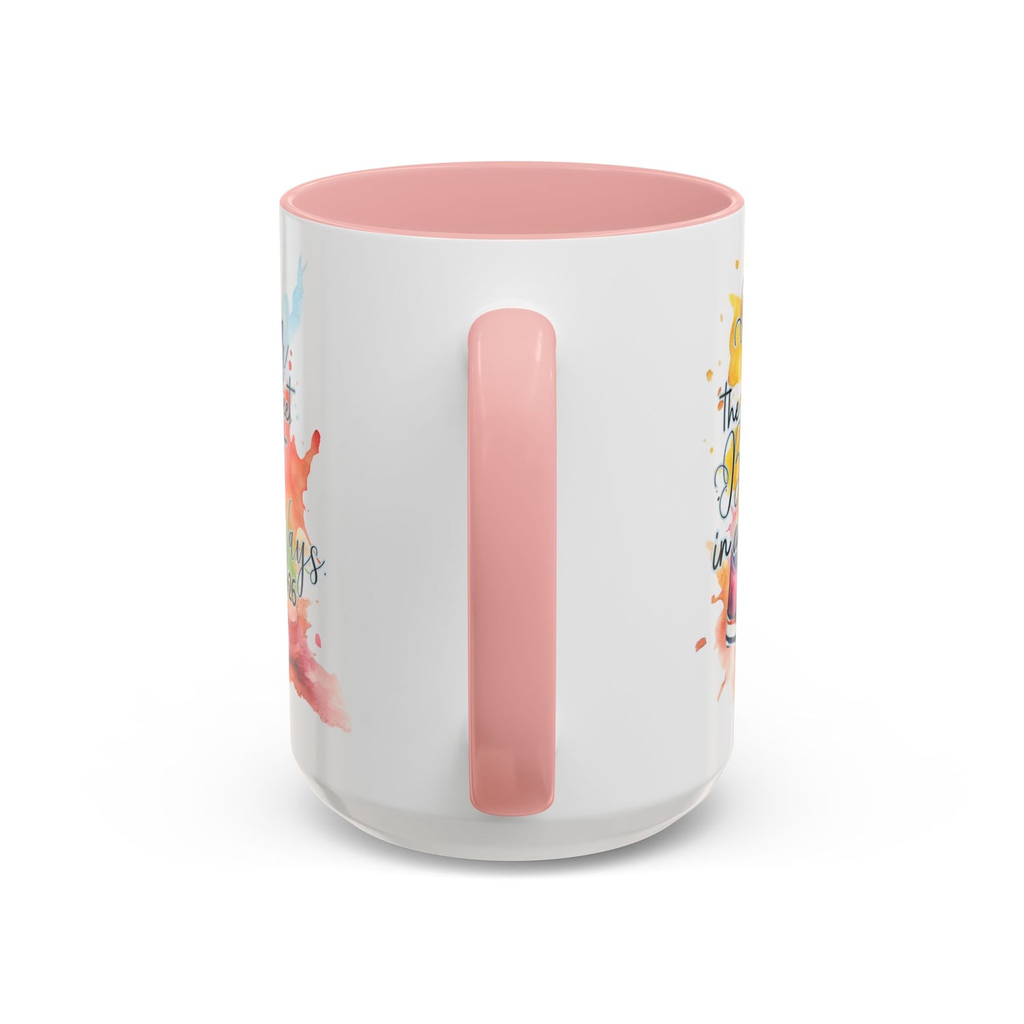 Accent Coffee Mug — Proverbs 4:26 'Ponder the Path of Your Feet' Watercolor Inspirational Mug