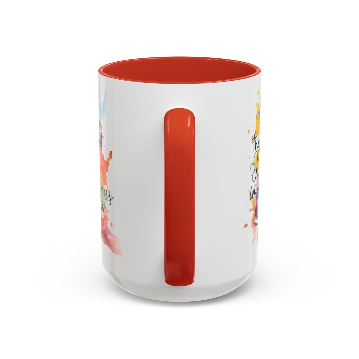 Accent Coffee Mug — Proverbs 4:26 'Ponder the Path of Your Feet' Watercolor Inspirational Mug