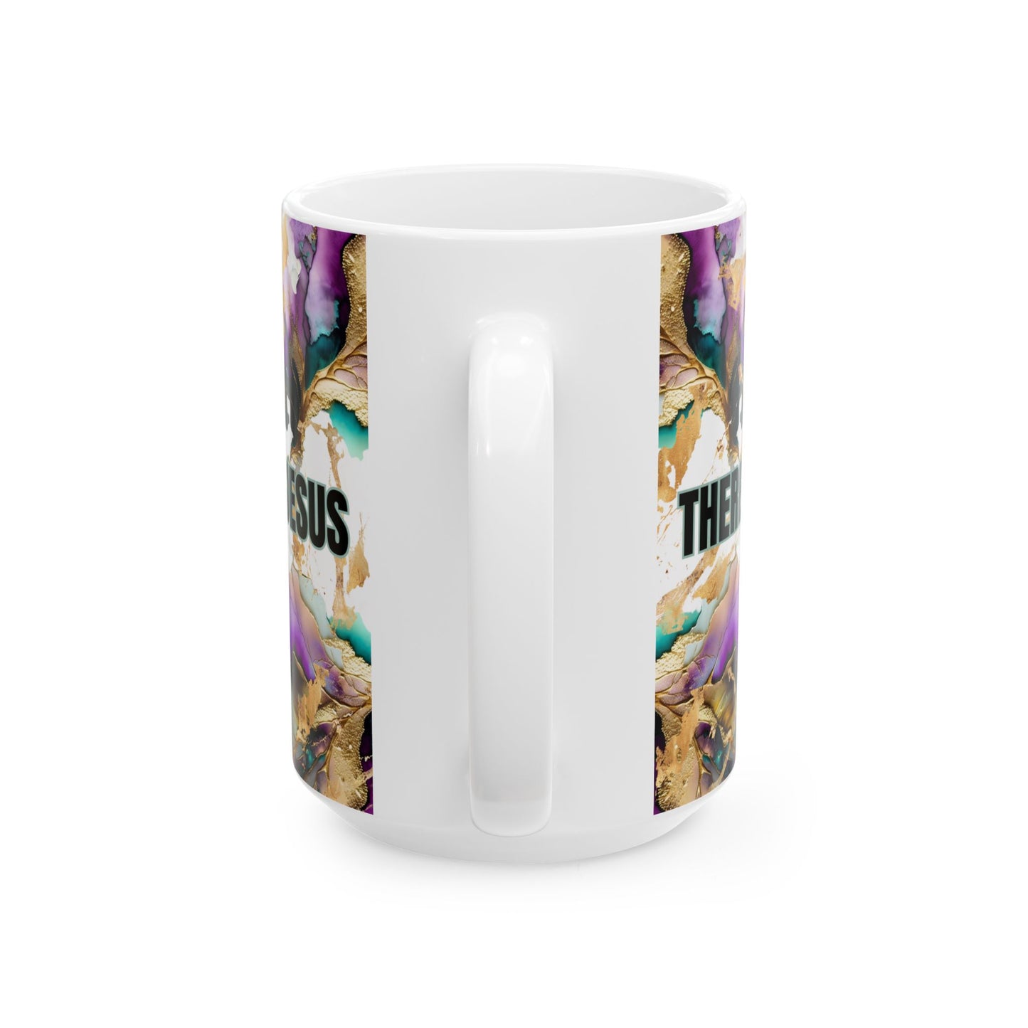 Power In The Name Of Jesus Mug — Floral Spiritual Coffee Cup (11oz/15oz)