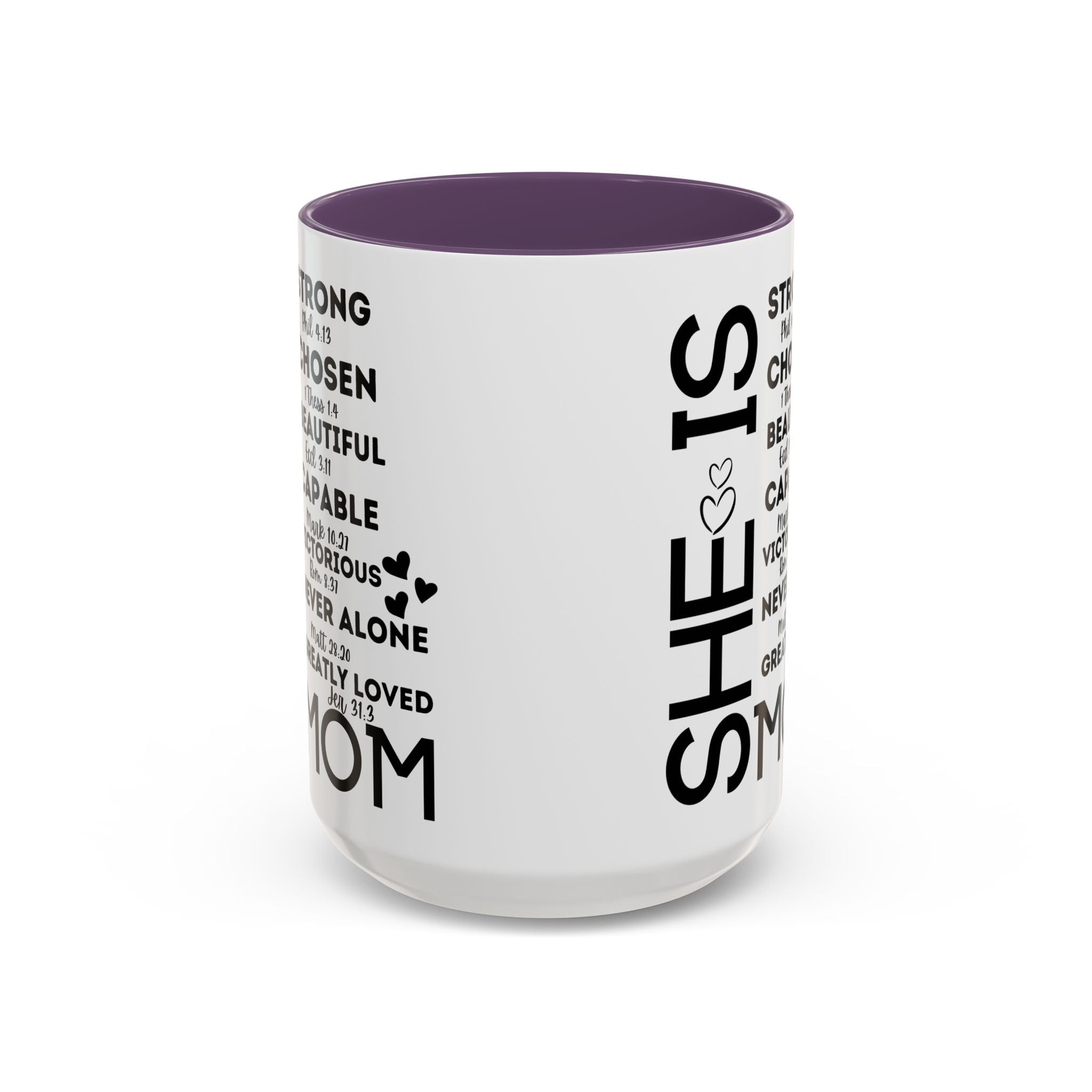 She Is Mom Inspirational Coffee Mug — "She Is" Encouraging Christian Mom Gift