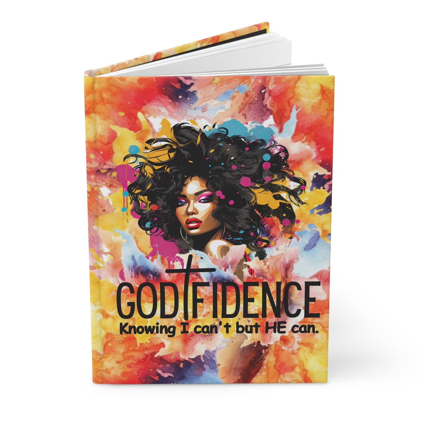 Godfidence Hardcover Journal — Inspirational Christian Faith Notebook (“Knowing I can’t but HE can”)