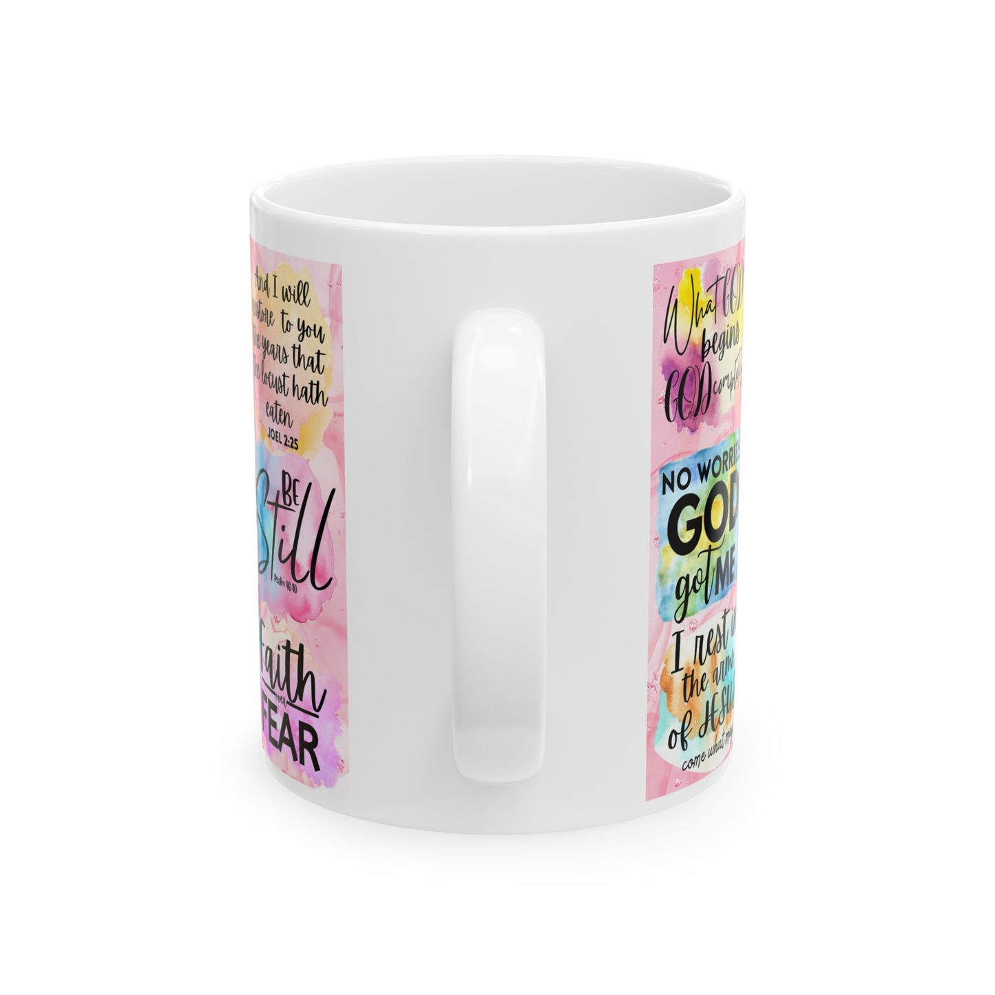 Inspirational Faith Quote Mug — Colorful Christian Scripture Coffee Cup