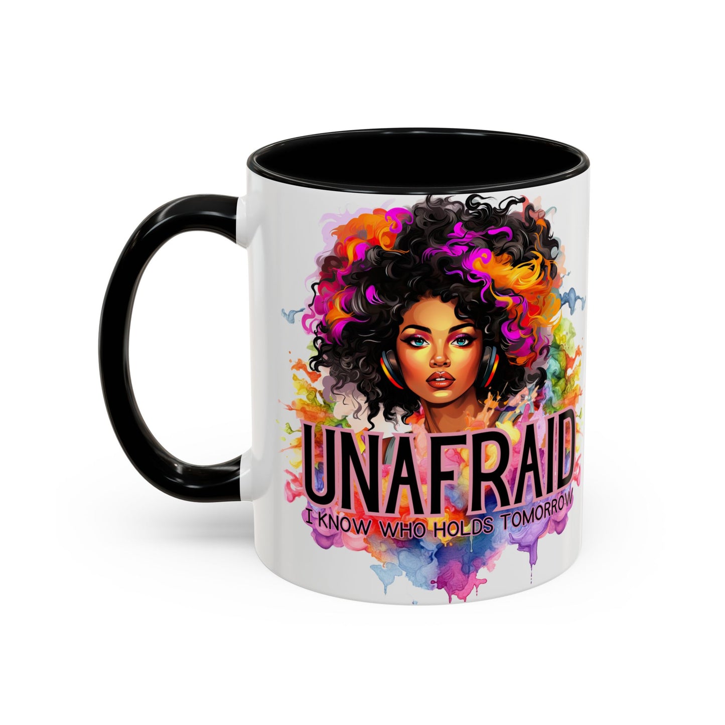 Unafraid Coffee Mug — Inspirational Afrocentric Art Accent Mug (11/15oz)