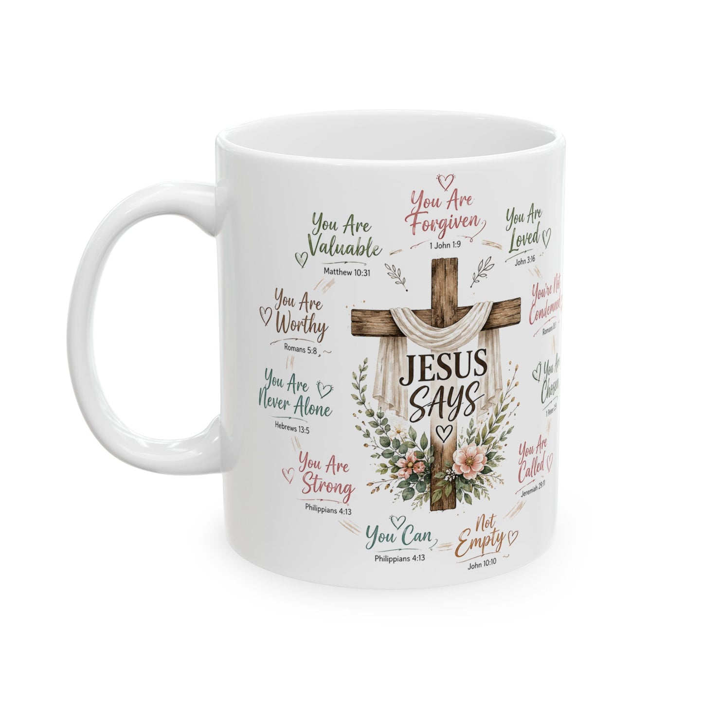Encouraging Scripture Quotes Mug | Religious Inspirational Ceramic Mug