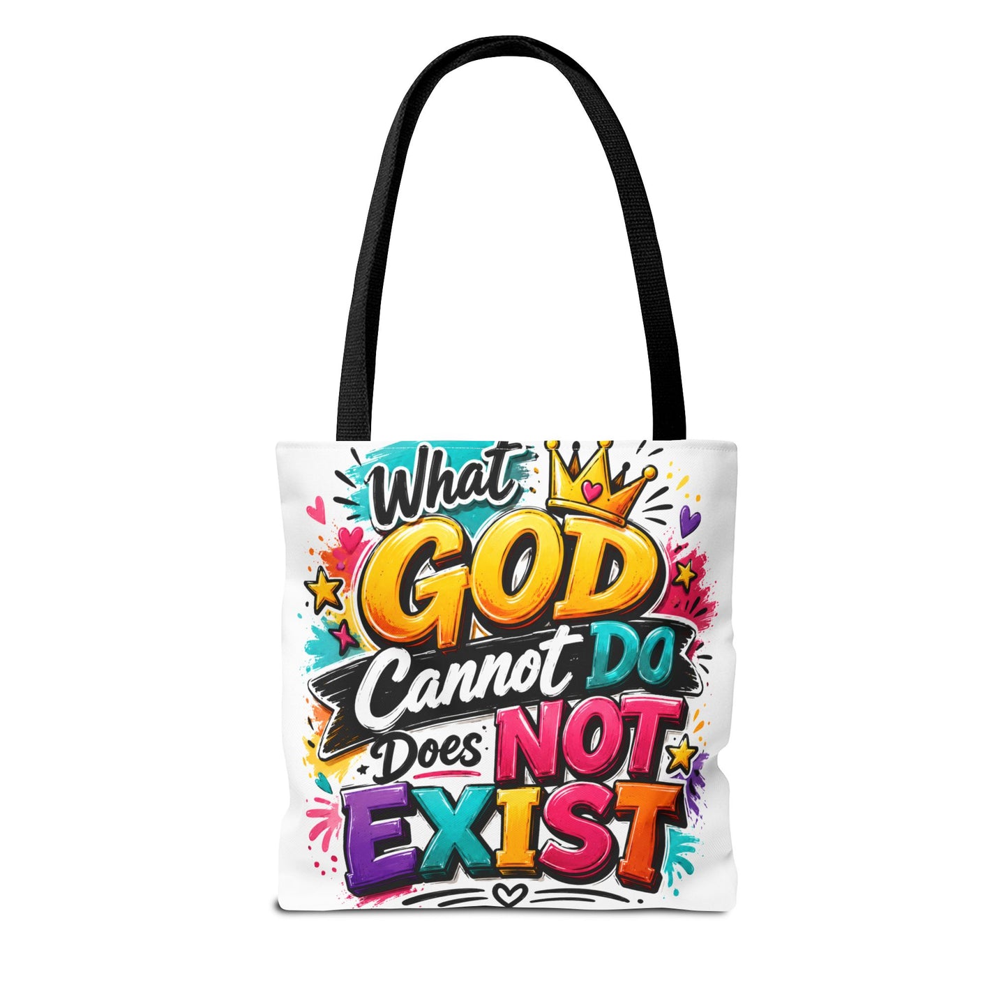 What God Cannot Do Does Not Exist tote bag | Religious Scripture Graphic Tote