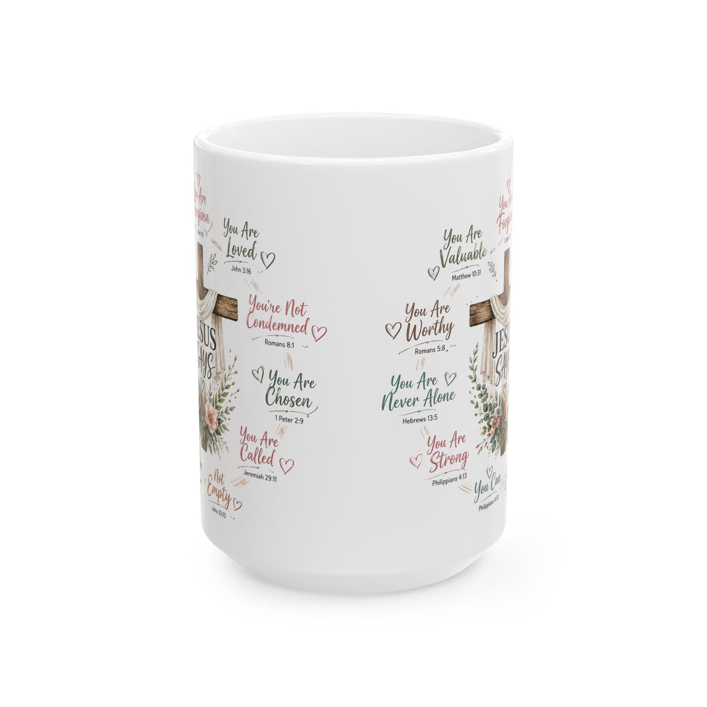 Encouraging Scripture Quotes Mug | Religious Inspirational Ceramic Mug