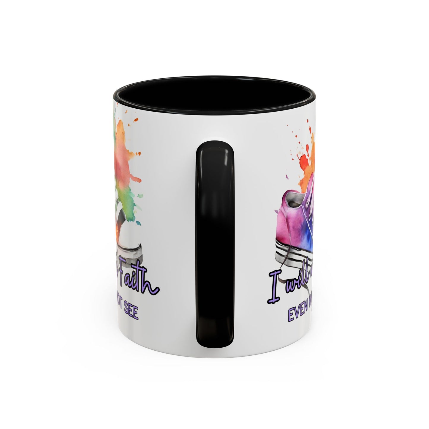 Accent Coffee Mug — Proverbs 4:26 'Ponder the Path of Your Feet' Watercolor Inspirational Mug
