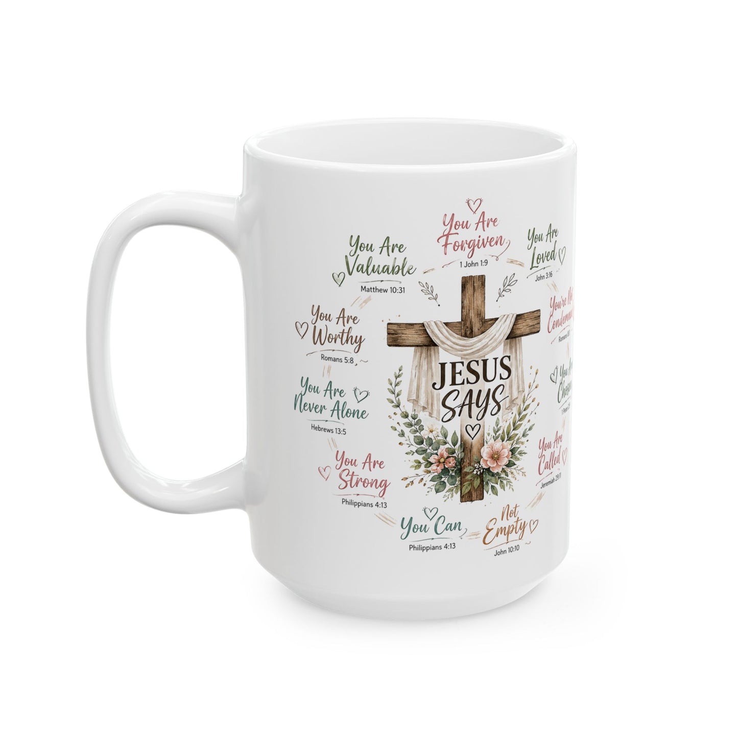 Encouraging Scripture Quotes Mug | Religious Inspirational Ceramic Mug