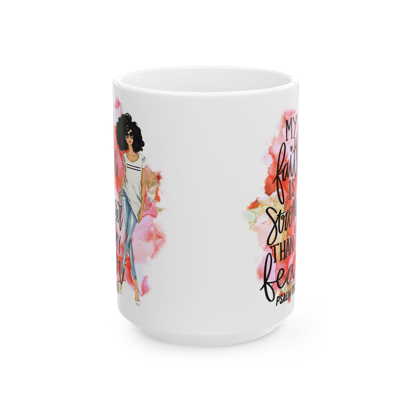 Inspirational Afro Chic Ceramic Mug — “My Kind of Beautiful” Floral Coffee Cup (11oz/15oz)