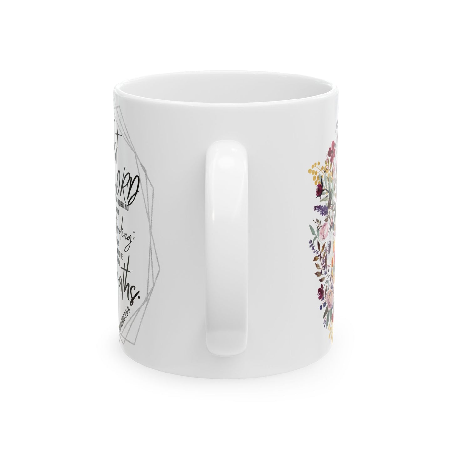 Floral Scripture Mug — "Trust the Lord" Ceramic Coffee Cup (11oz/15oz)