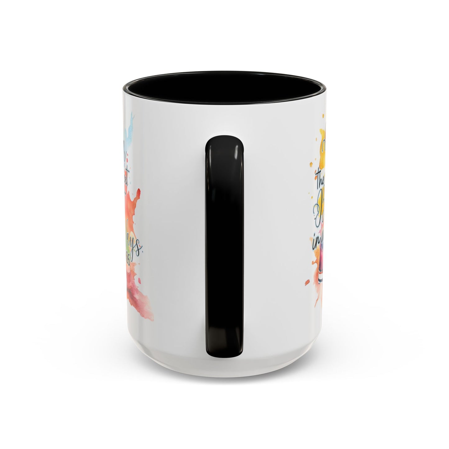 Accent Coffee Mug — Proverbs 4:26 'Ponder the Path of Your Feet' Watercolor Inspirational Mug
