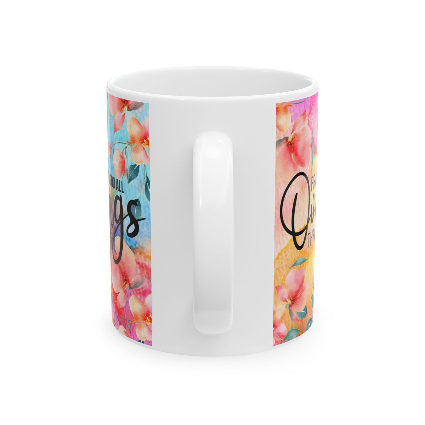 Be Fearless Floral Ceramic Mug — Inspirational Coffee Cup (11oz, 15oz)