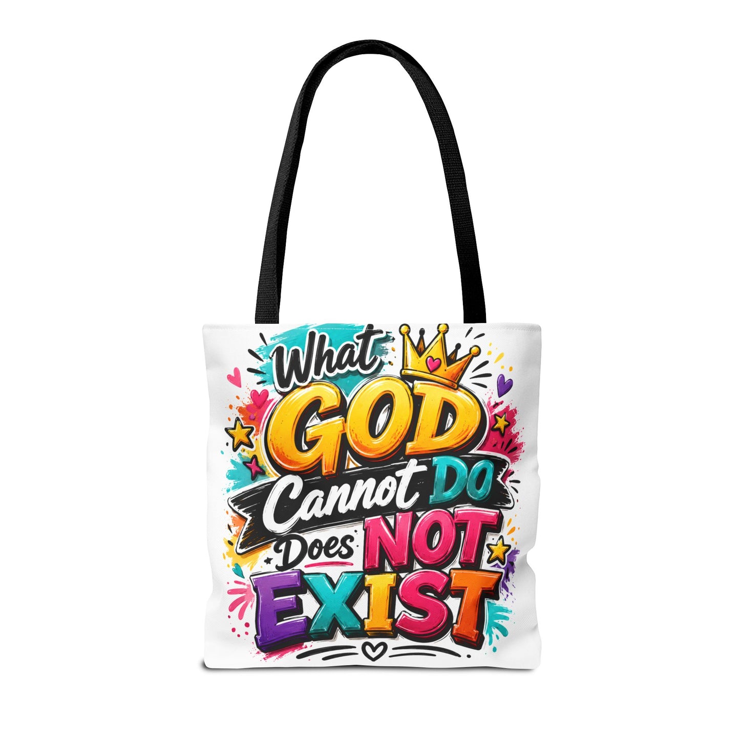 What God Cannot Do Does Not Exist tote bag | Religious Scripture Graphic Tote